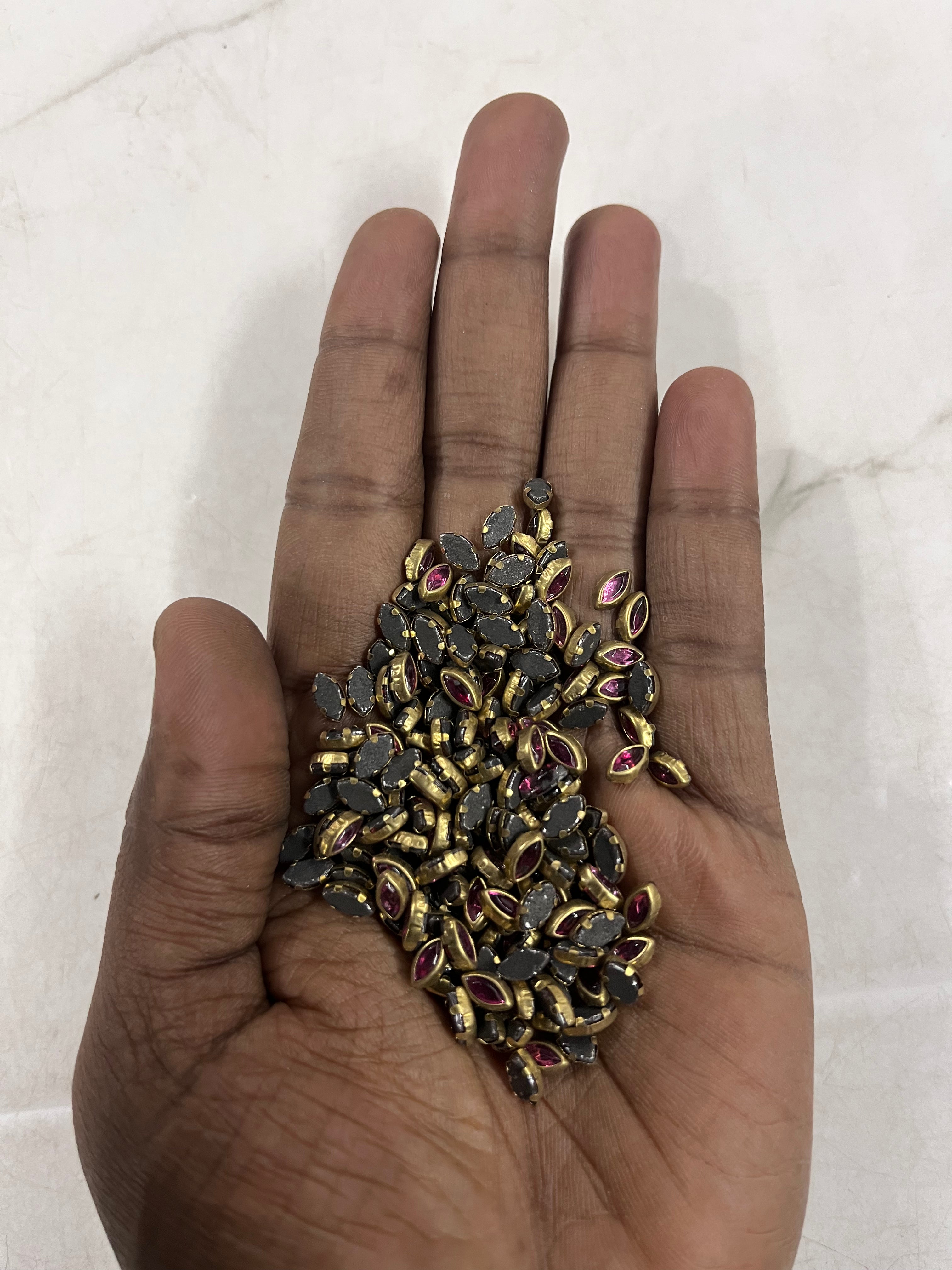Eye shape frame kundan stone  50g-1pack difference colours available -EFKN