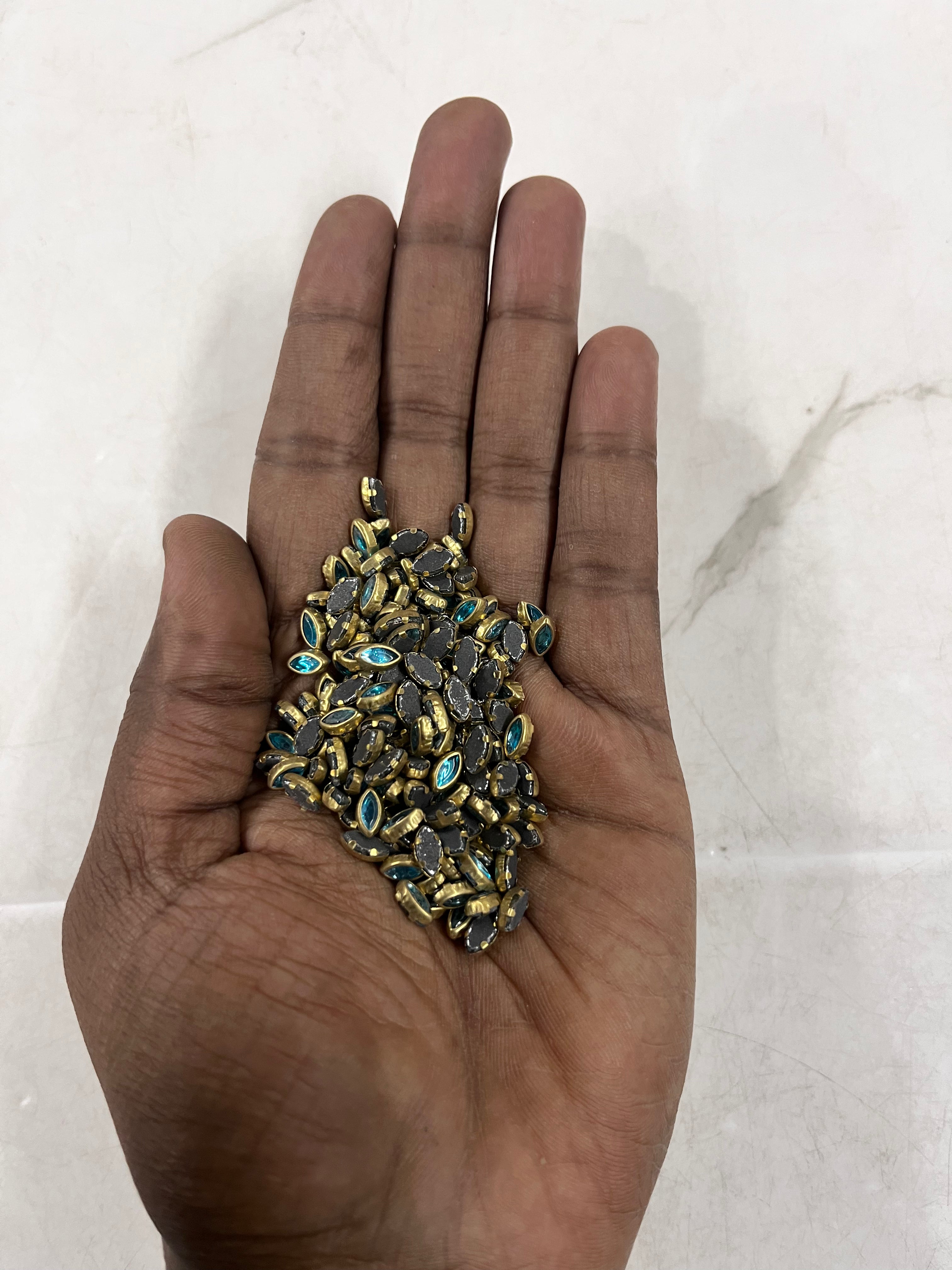 Eye shape frame kundan stone  50g-1pack difference colours available -EFKN