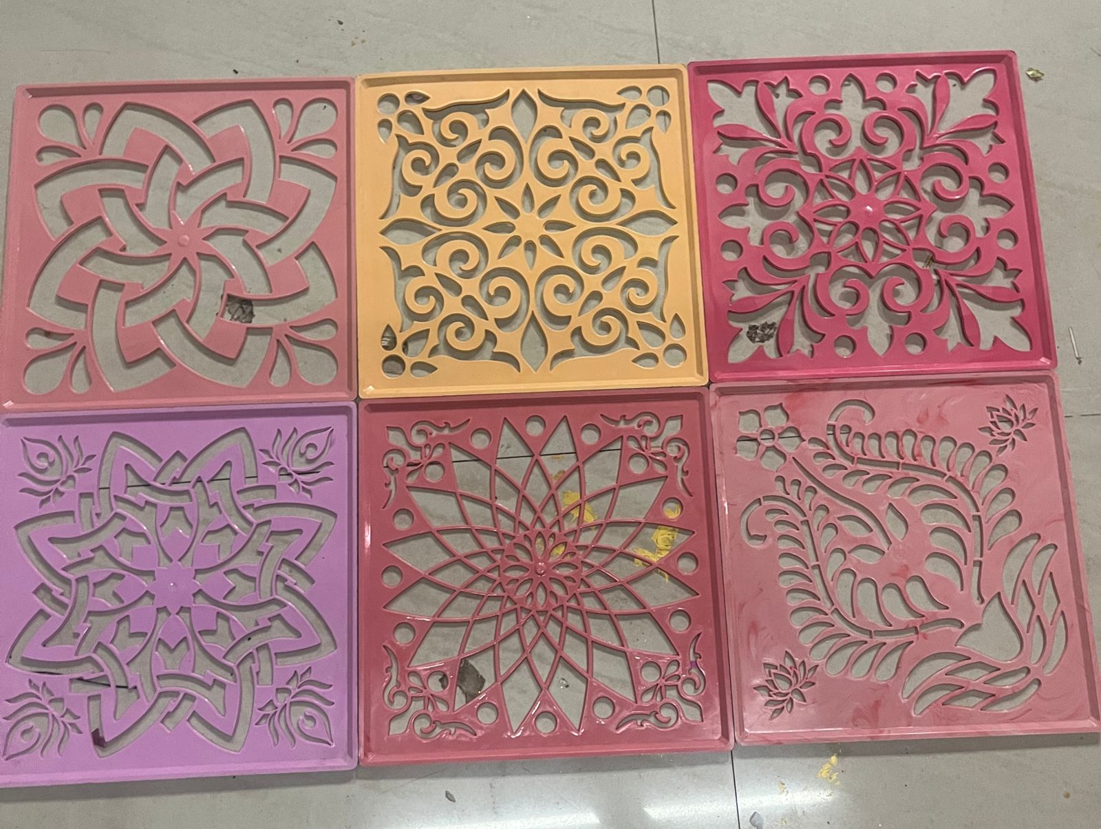 Rangoli stencil design 6 in 1