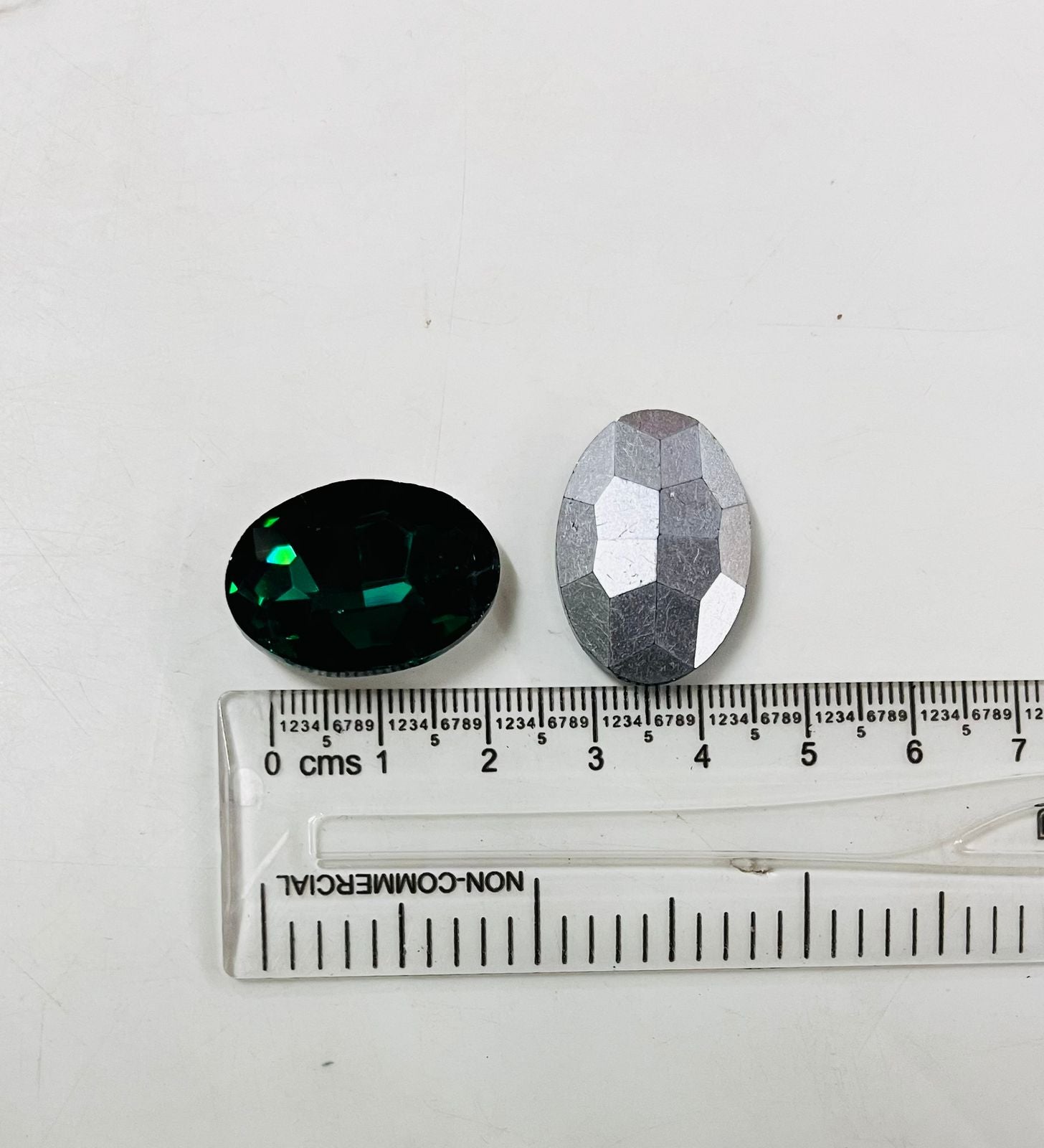 18x24 AD oval green stone Tanjore Painting American diamond Kundan stones-2 stones in a pack