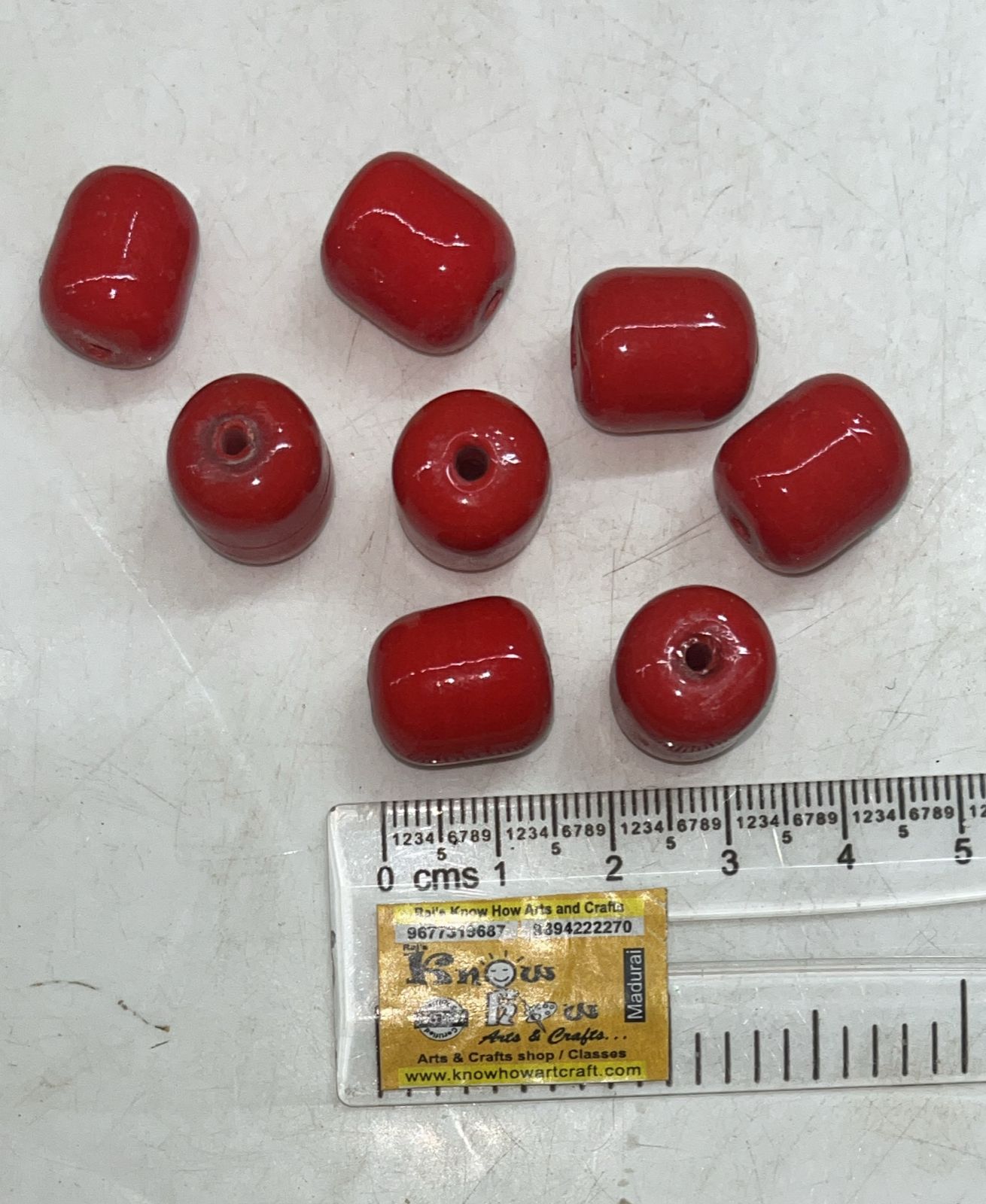 Coral cylinder glass beads 12mm-100g pack
