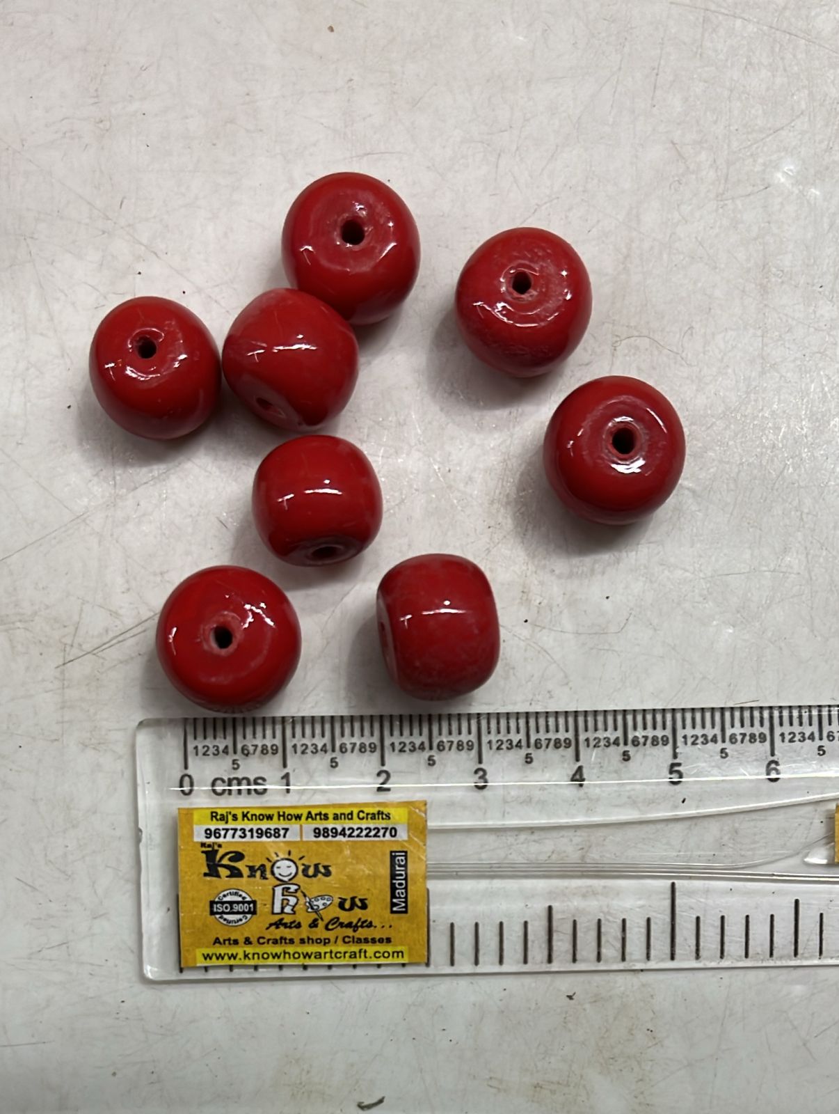 Coral round glass beads 10mm-100g pack