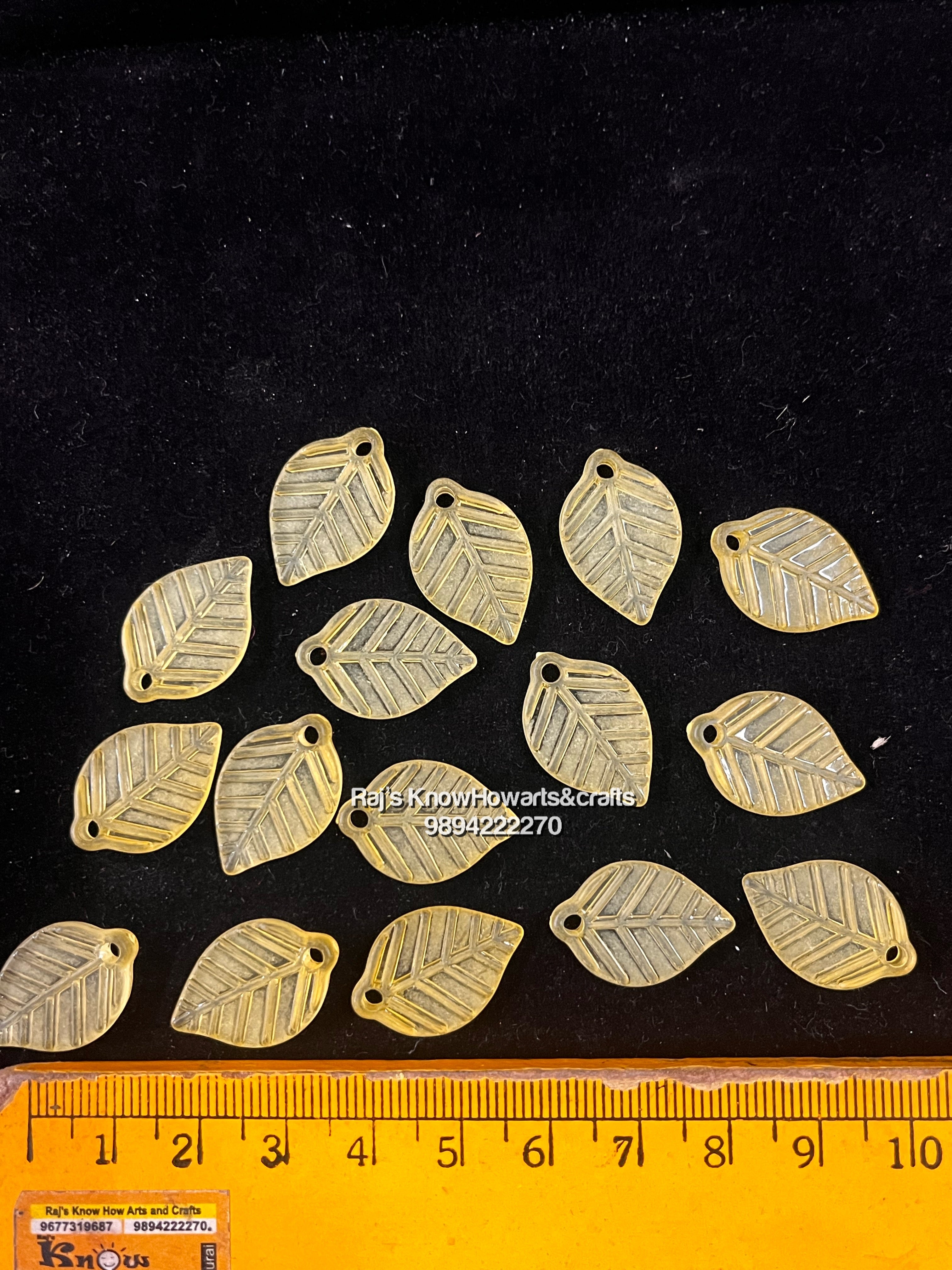 Yellow  Leaf plain beads  - 50g in a pack