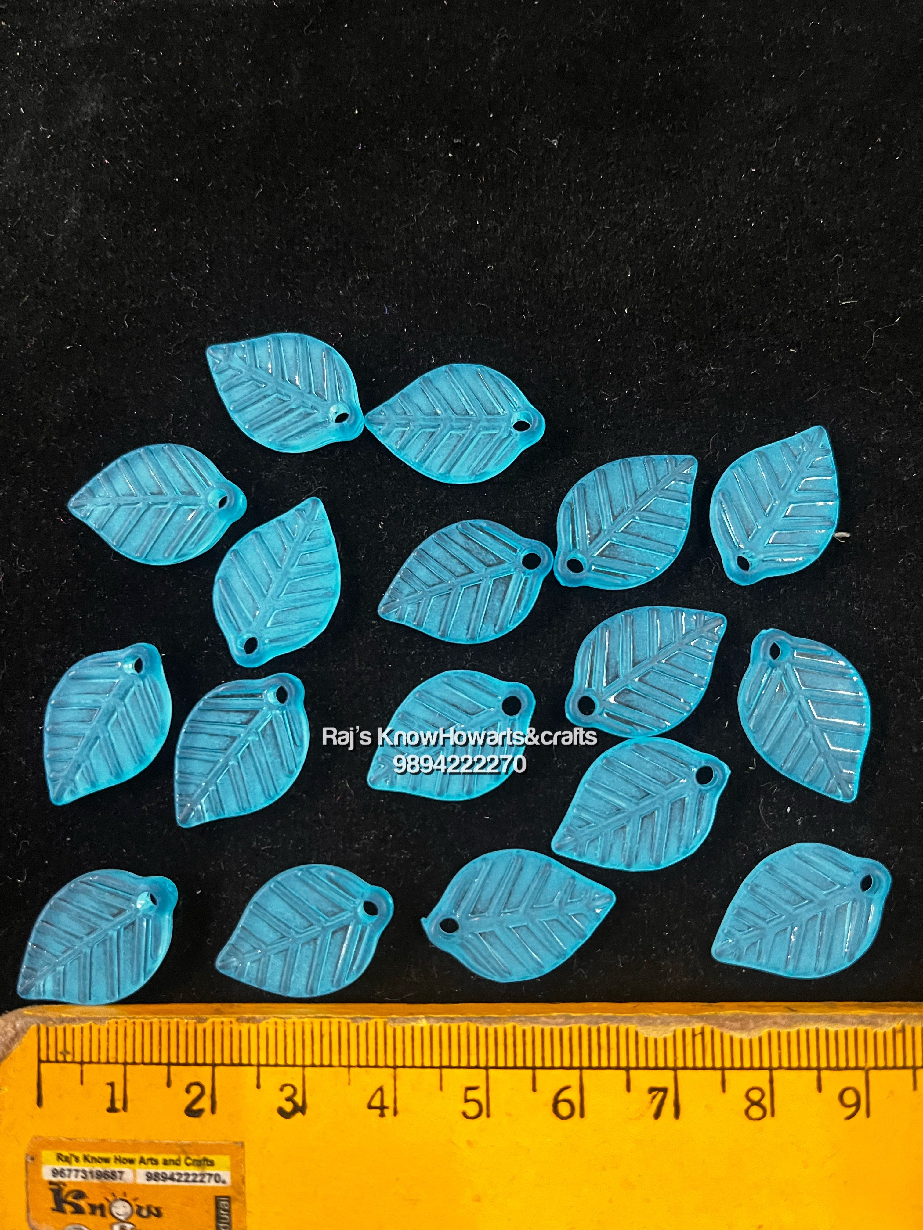 Blue Leaf plain beads  - 50g in a pack