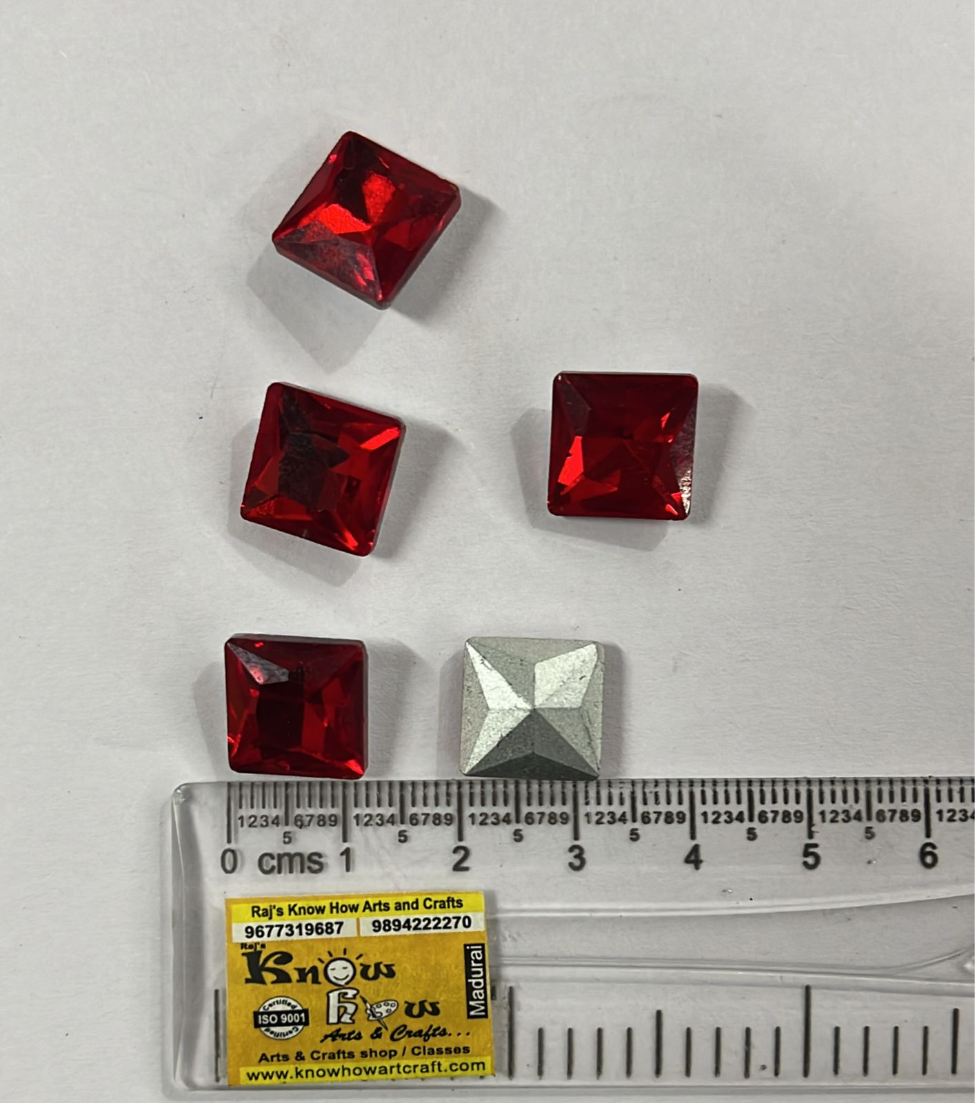 12x12-AD square Tanjore painting American diamond stone-5stones 1pack/3vibrant colours