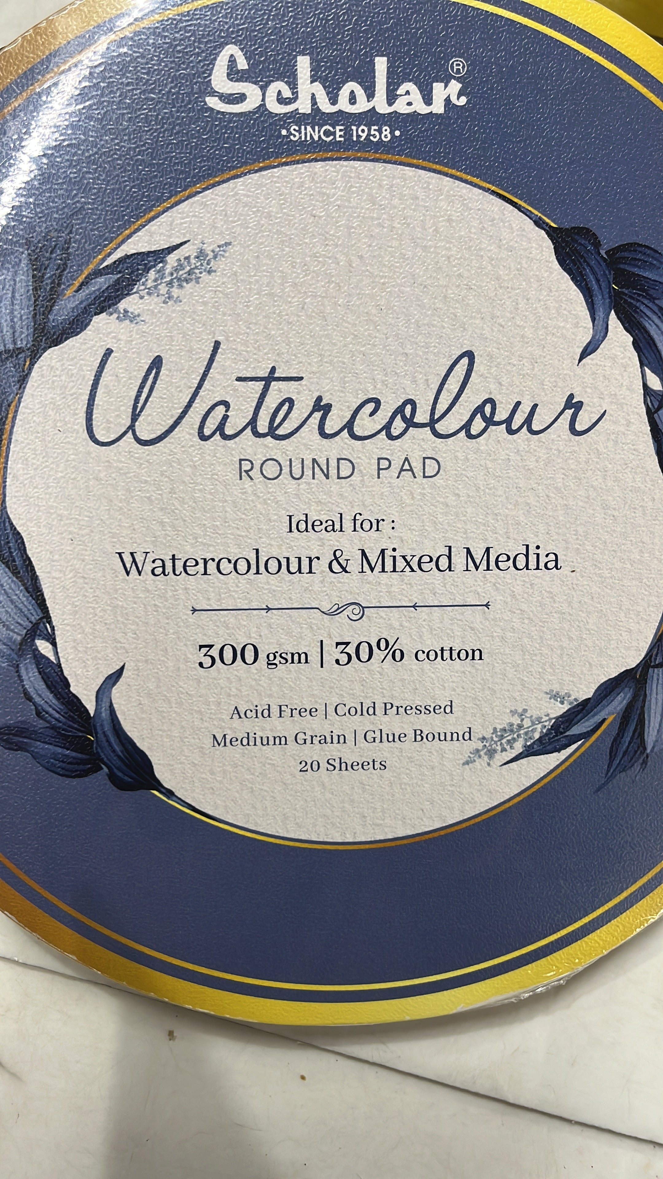 Scholar water colour round pad 300gsm 20sheets -1pack /3216