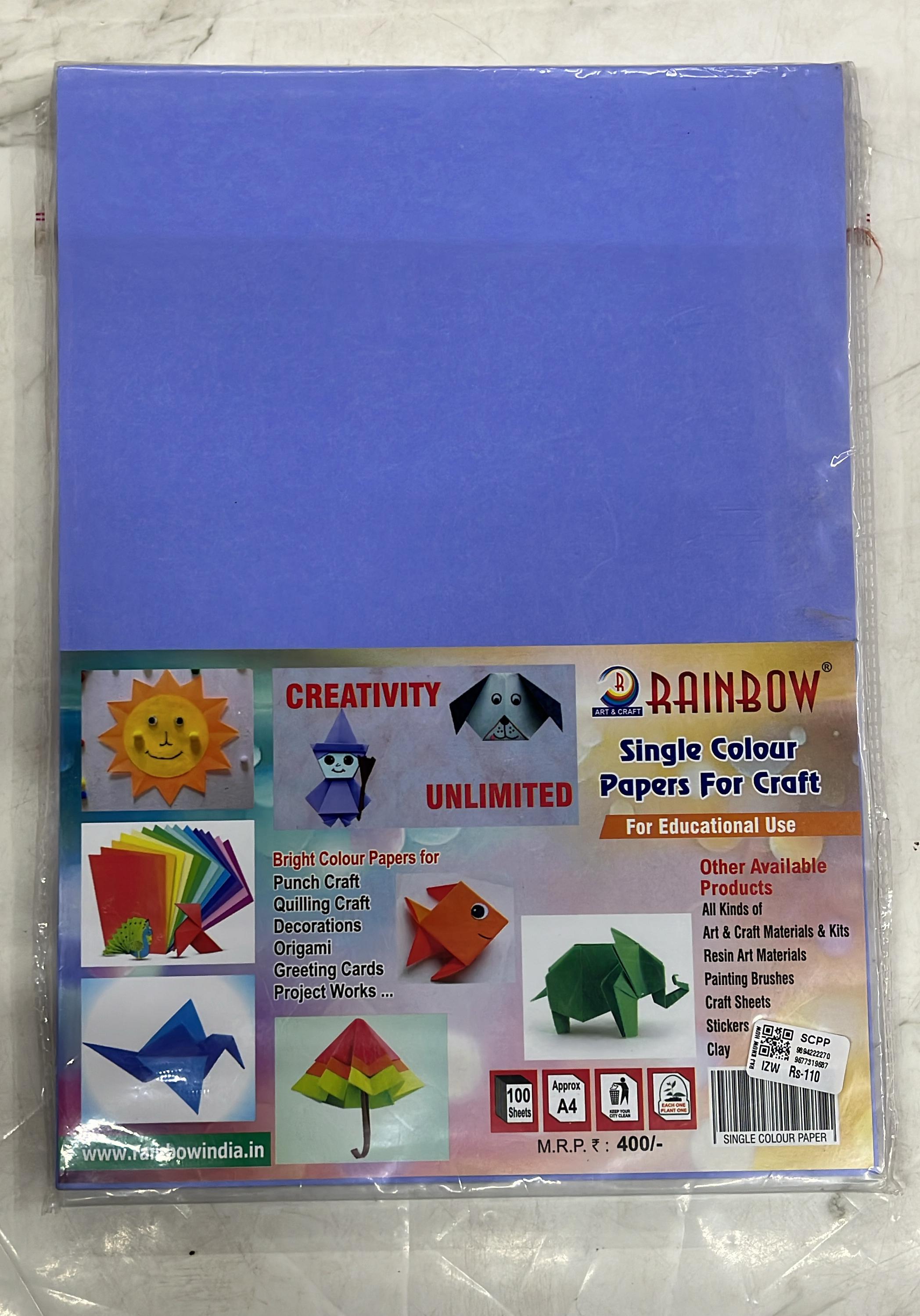Craft single Colour paper A4 size 100sheets-1pack different colours available