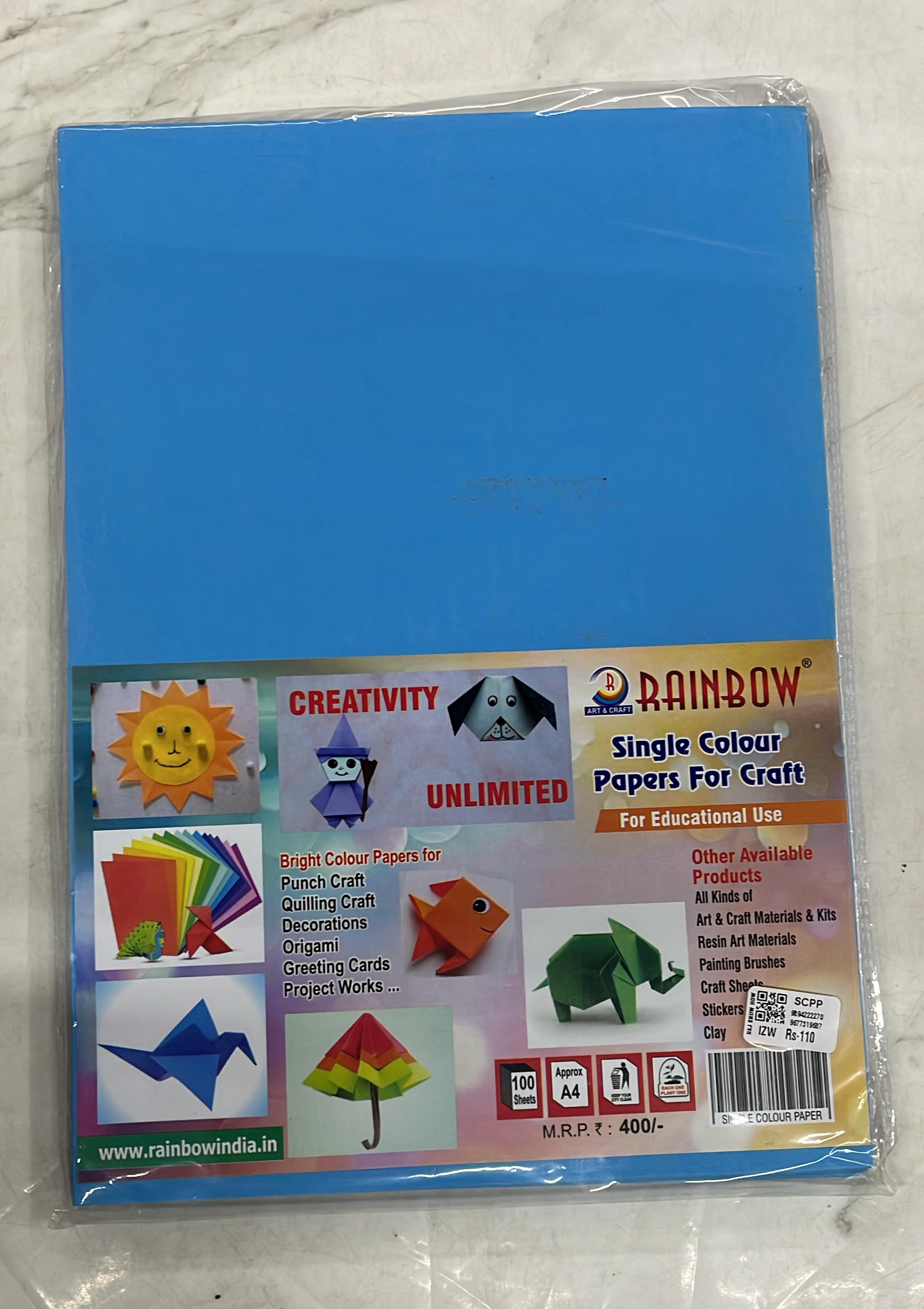 Craft single Colour paper A4 size 100sheets-1pack different colours available