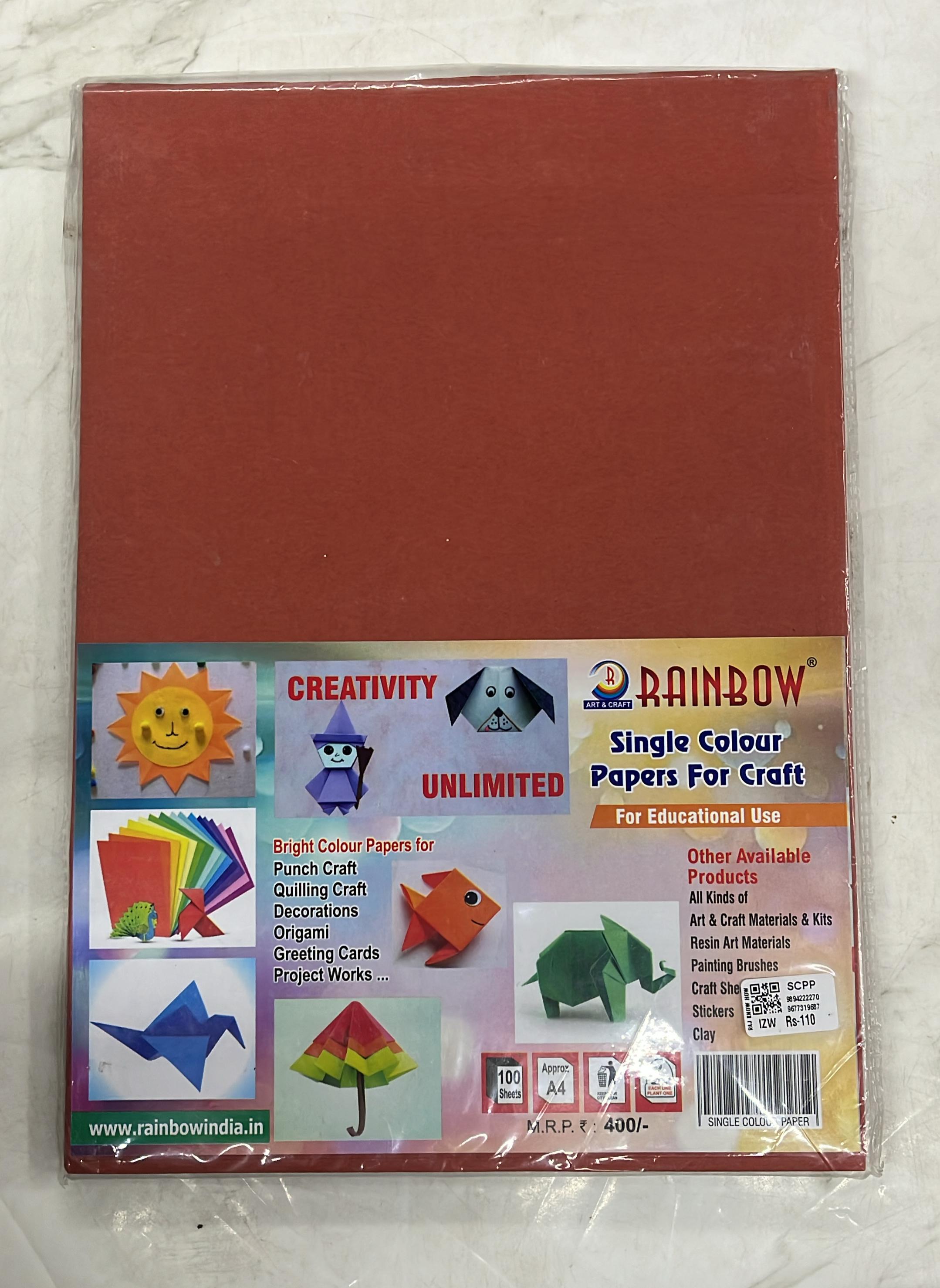 Craft single Colour paper A4 size 100sheets-1pack different colours available