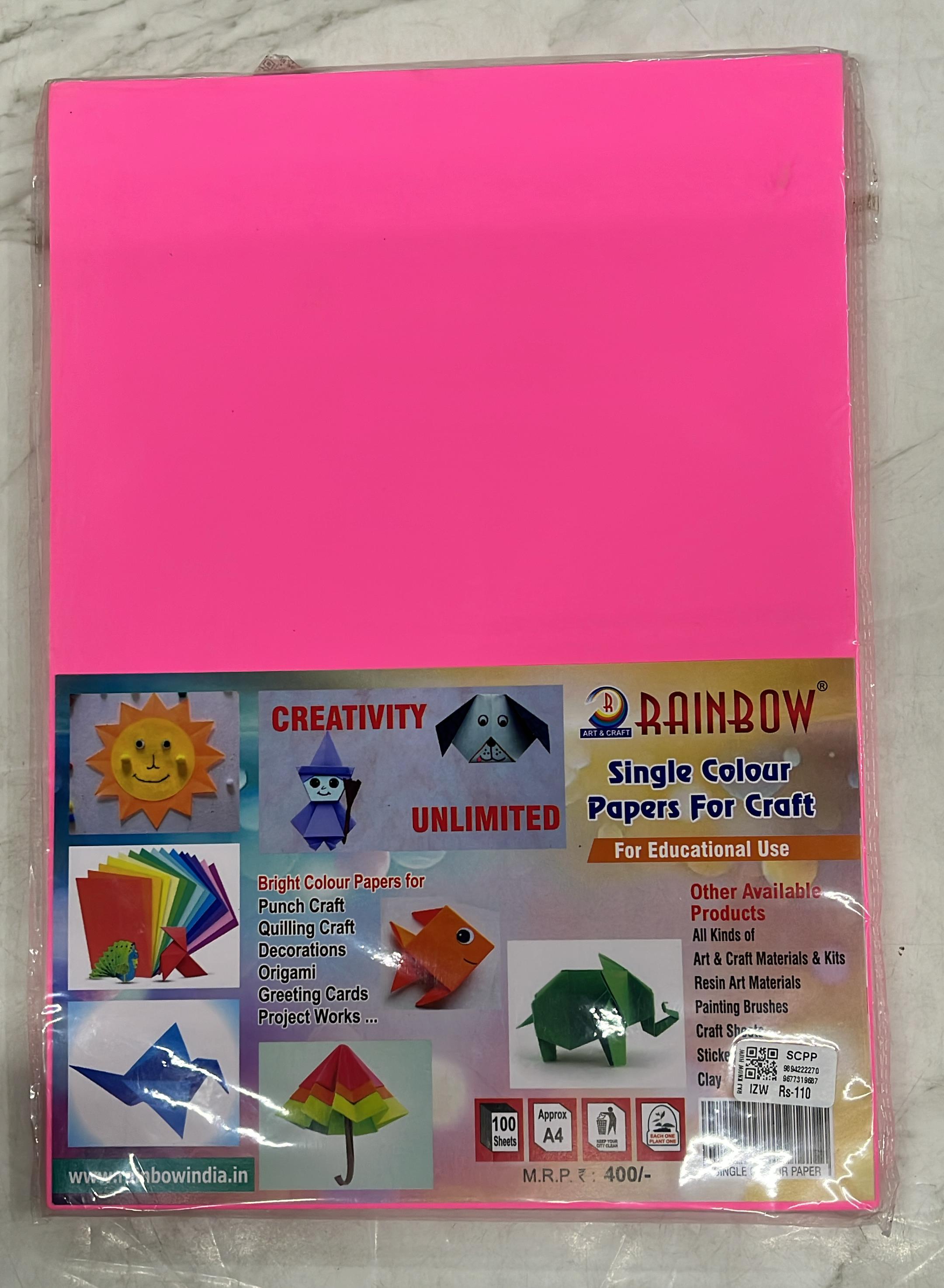 Craft single Colour paper A4 size 100sheets-1pack different colours available
