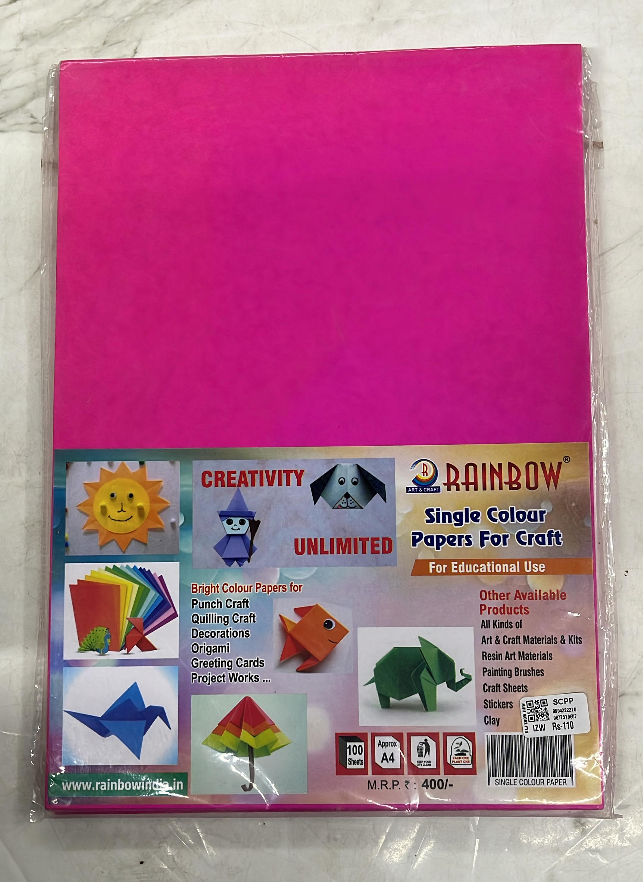 Craft single Colour paper A4 size 100sheets-1pack different colours available