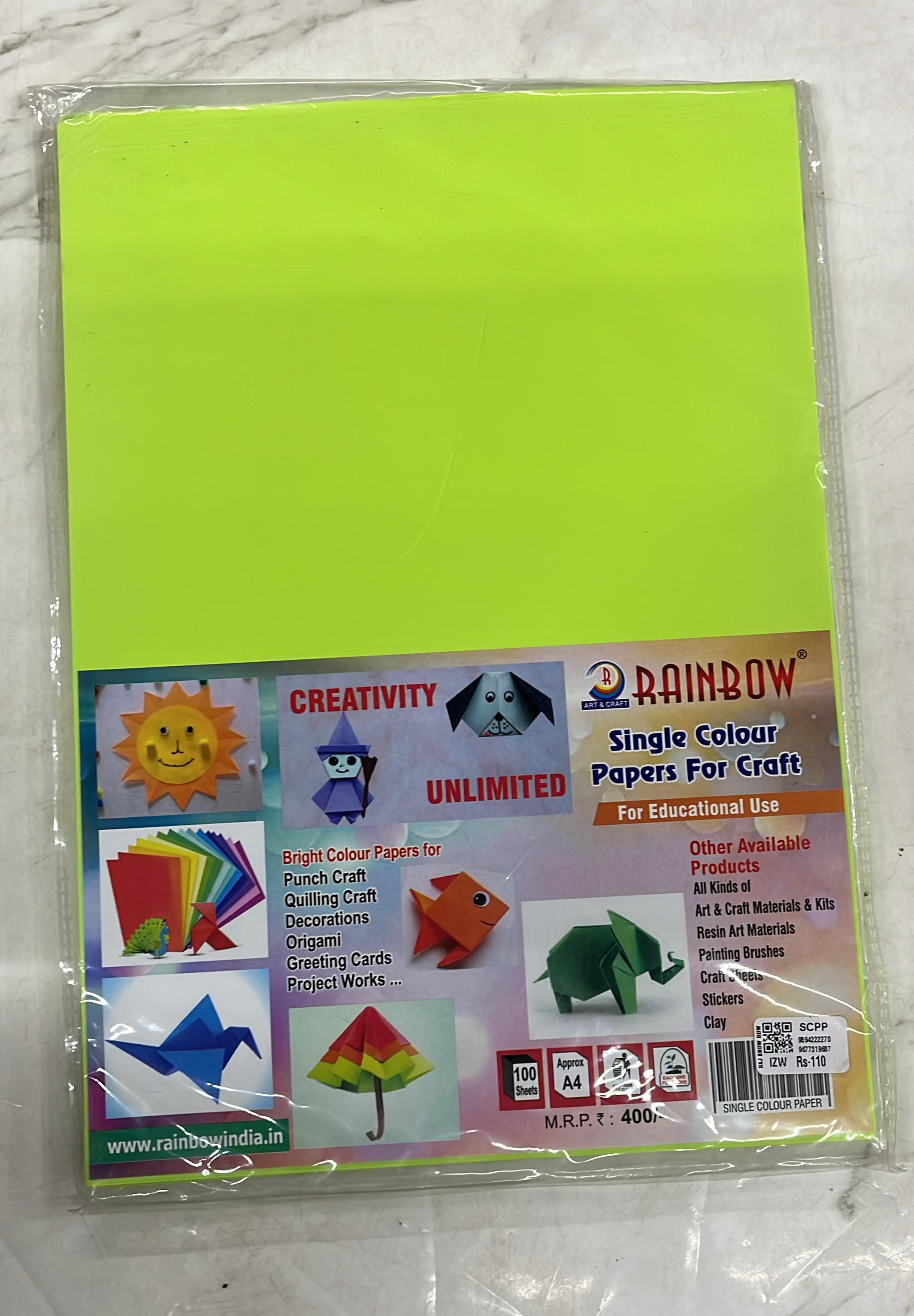 Craft single Colour paper A4 size 100sheets-1pack different colours available