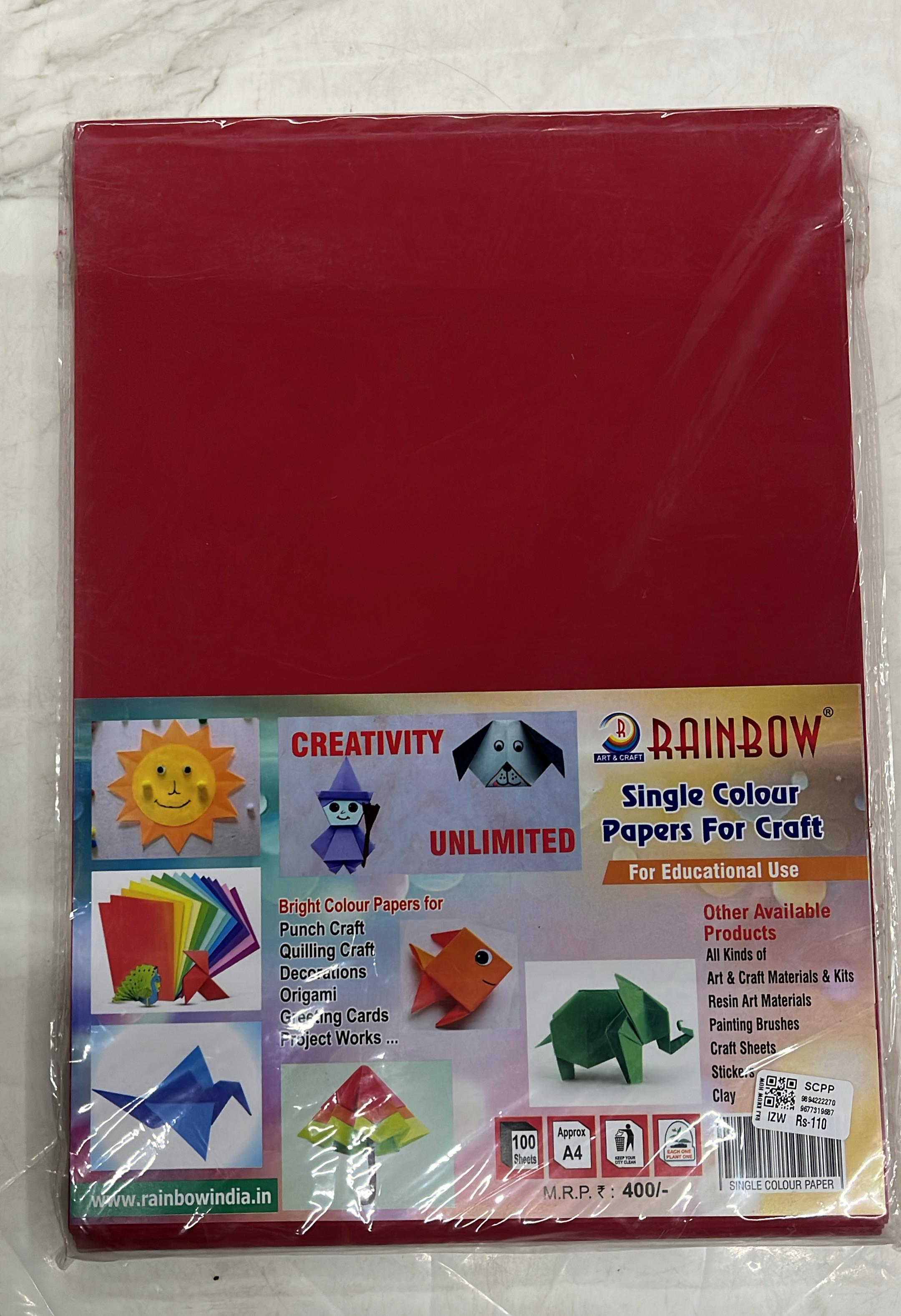 Craft single Colour paper A4 size 100sheets-1pack different colours available