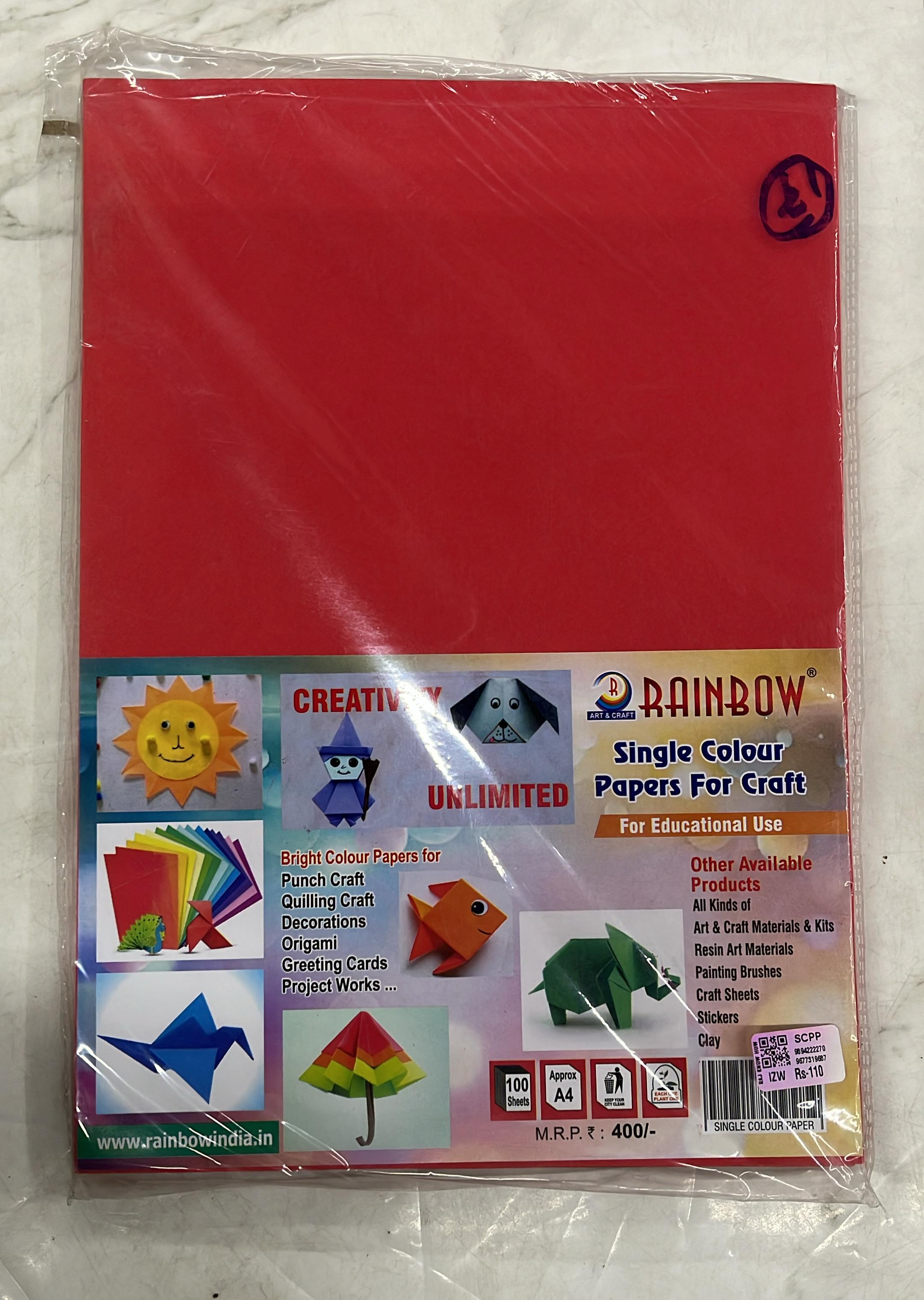 Craft single Colour paper A4 size 100sheets-1pack different colours available