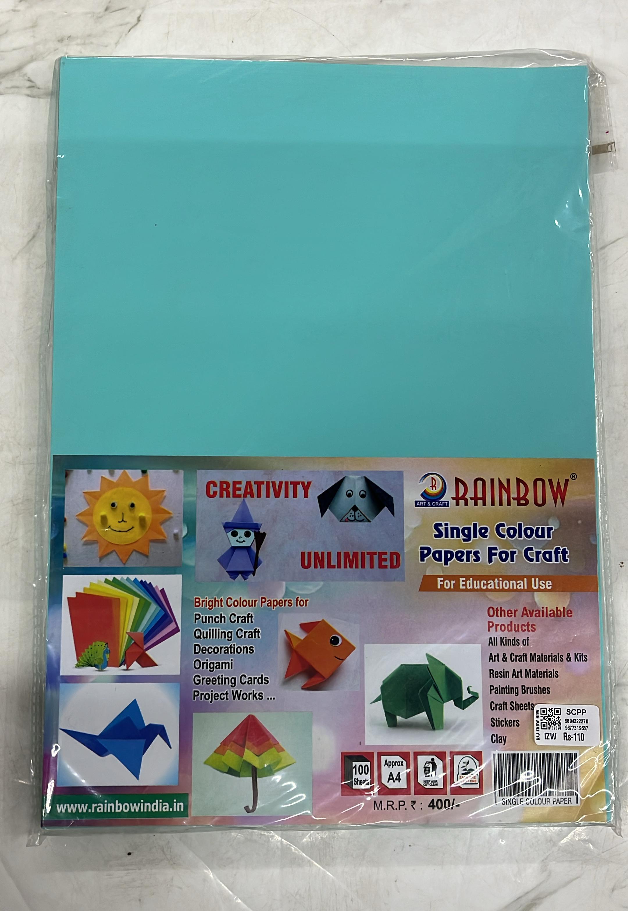 Craft single Colour paper A4 size 100sheets-1pack different colours available