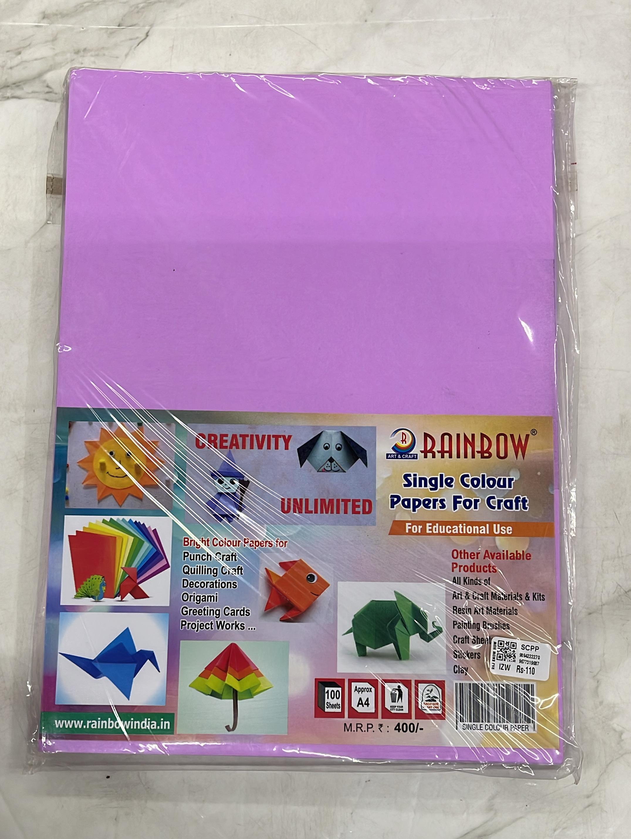 Craft single Colour paper A4 size 100sheets-1pack different colours available