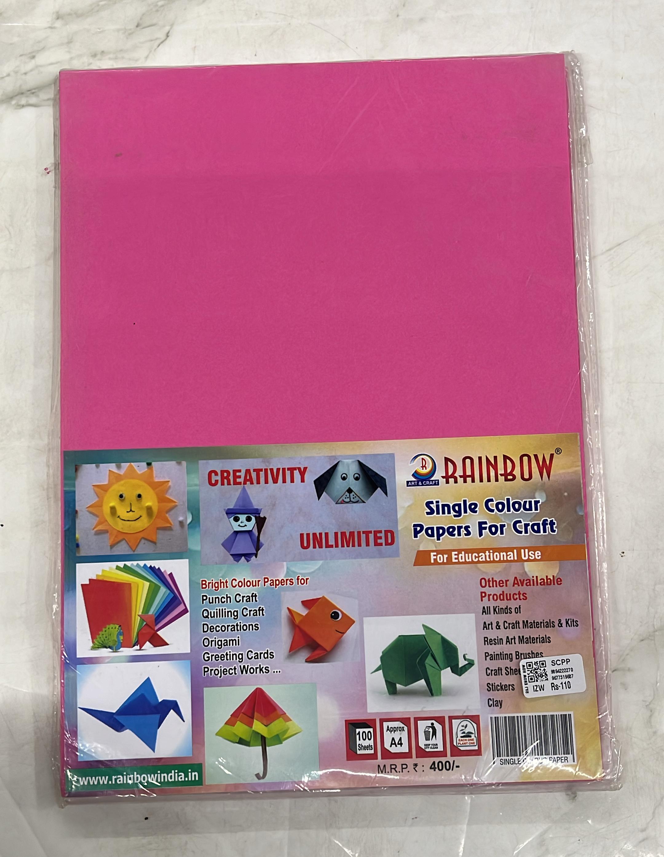 Craft single Colour paper A4 size 100sheets-1pack different colours available