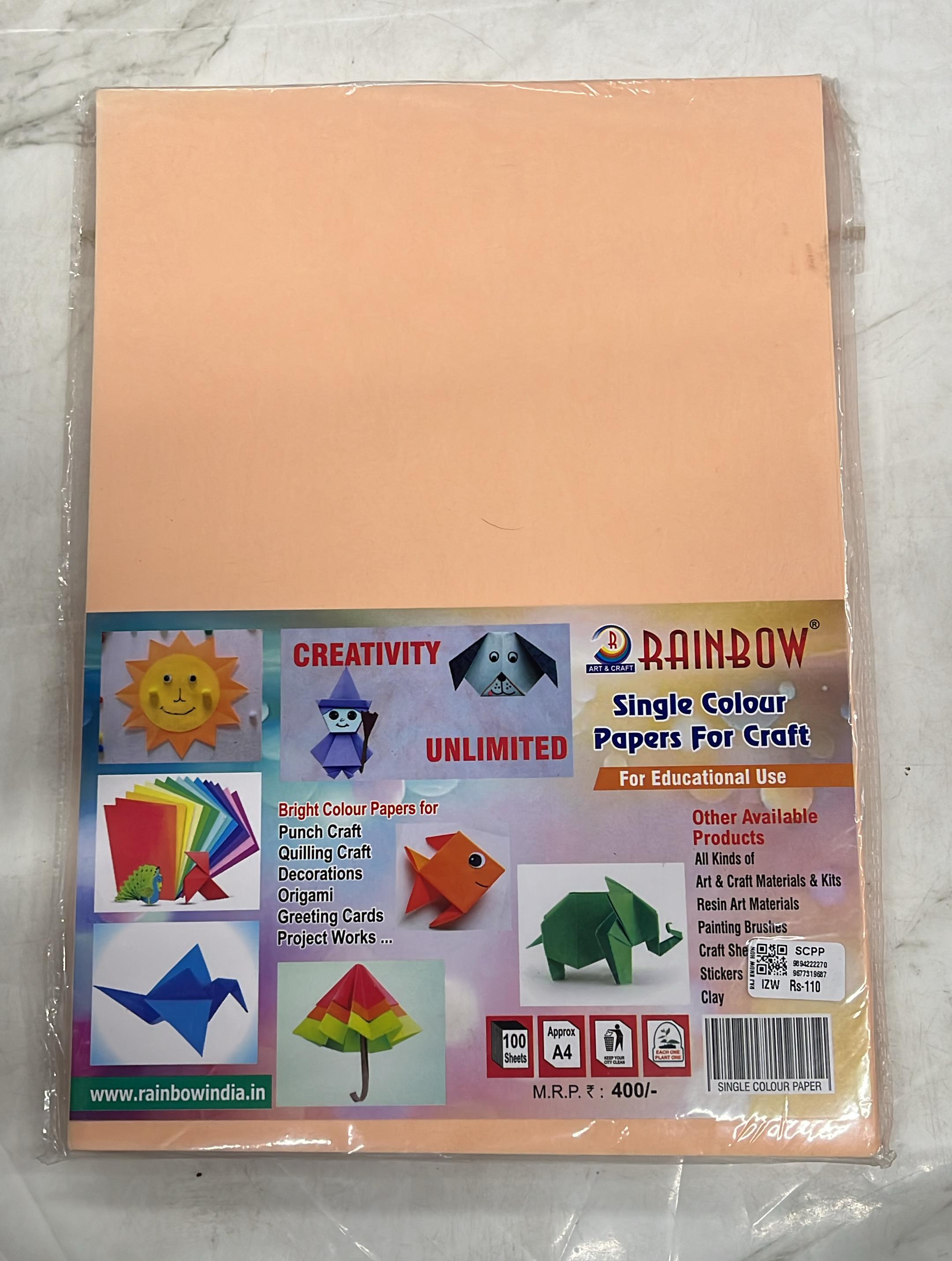 Craft single Colour paper A4 size 100sheets-1pack different colours available