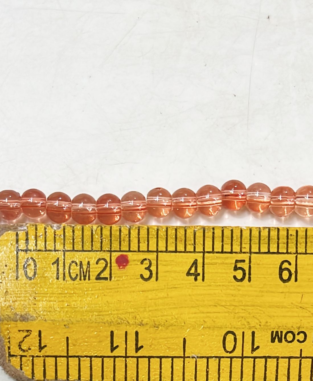 6mm transparent glass  beads peach colours 2 line pack