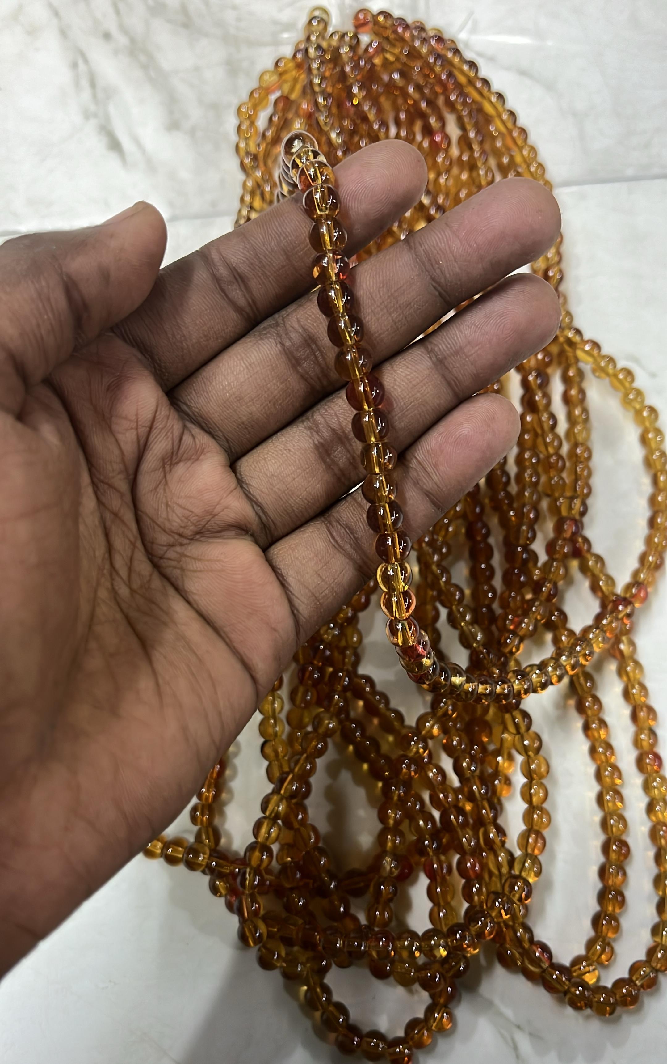 6mm transparent glass beads brown colours 2 line pack