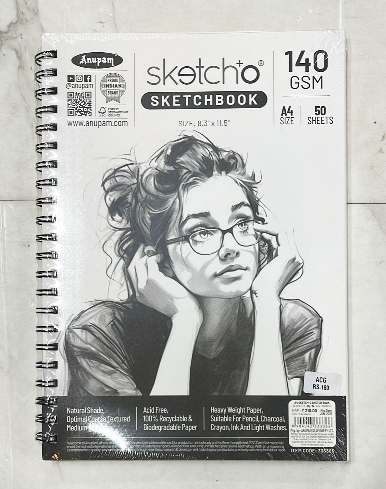 Sketcho sketchbook 140gsm 50sheets -1pack (A4&A6) available