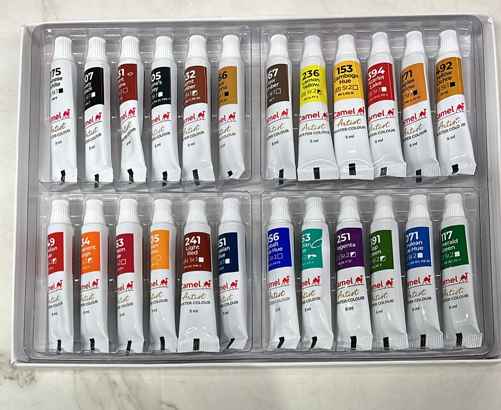 Camel artist water colour tubes 24shades 5ml -1pack /4312