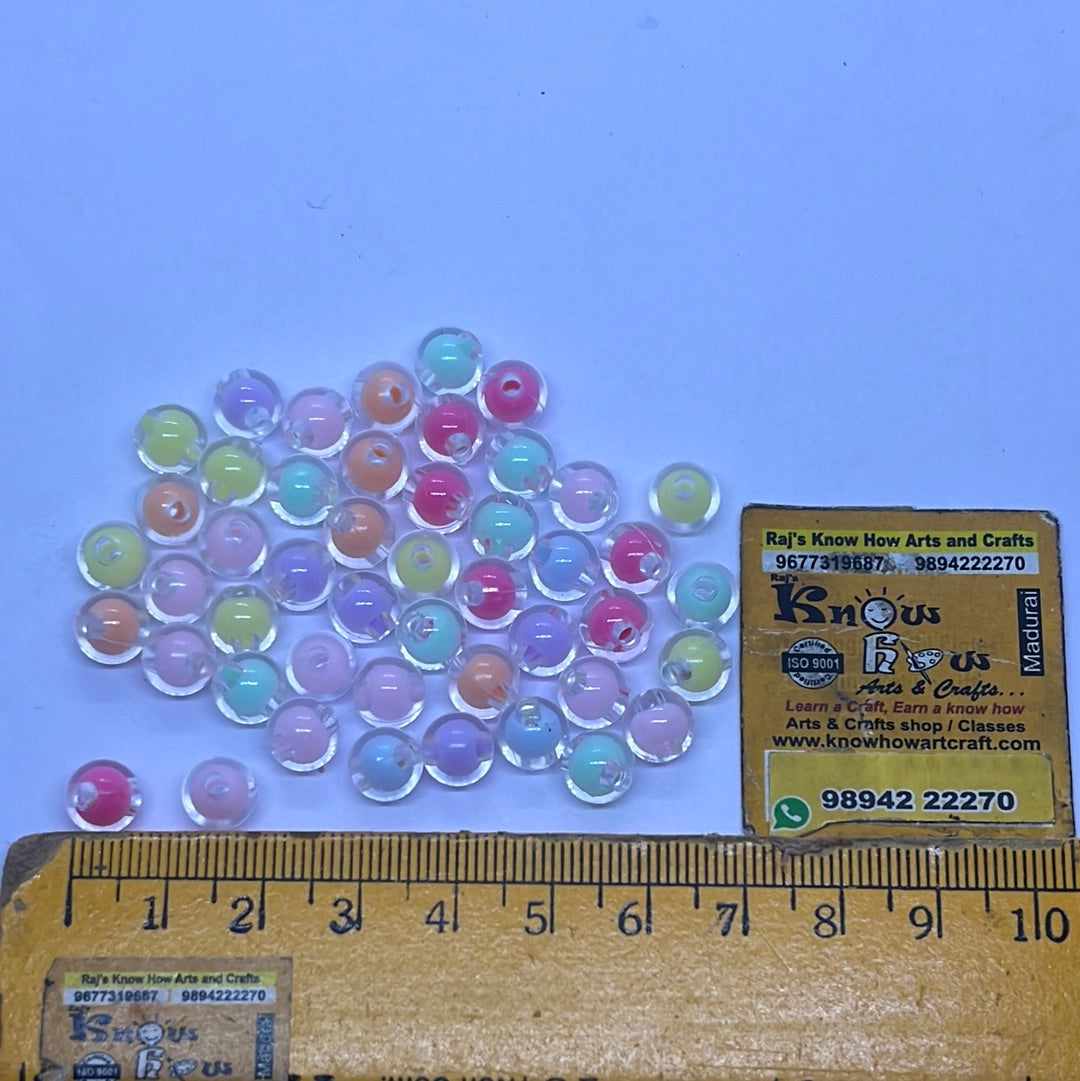 Colourful Round beads -50g in a pack