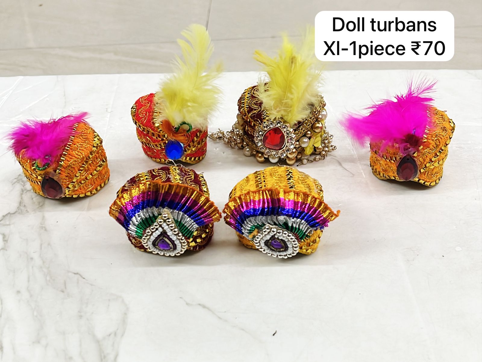 Doll Turbans Assorted 1pack different colours &designs