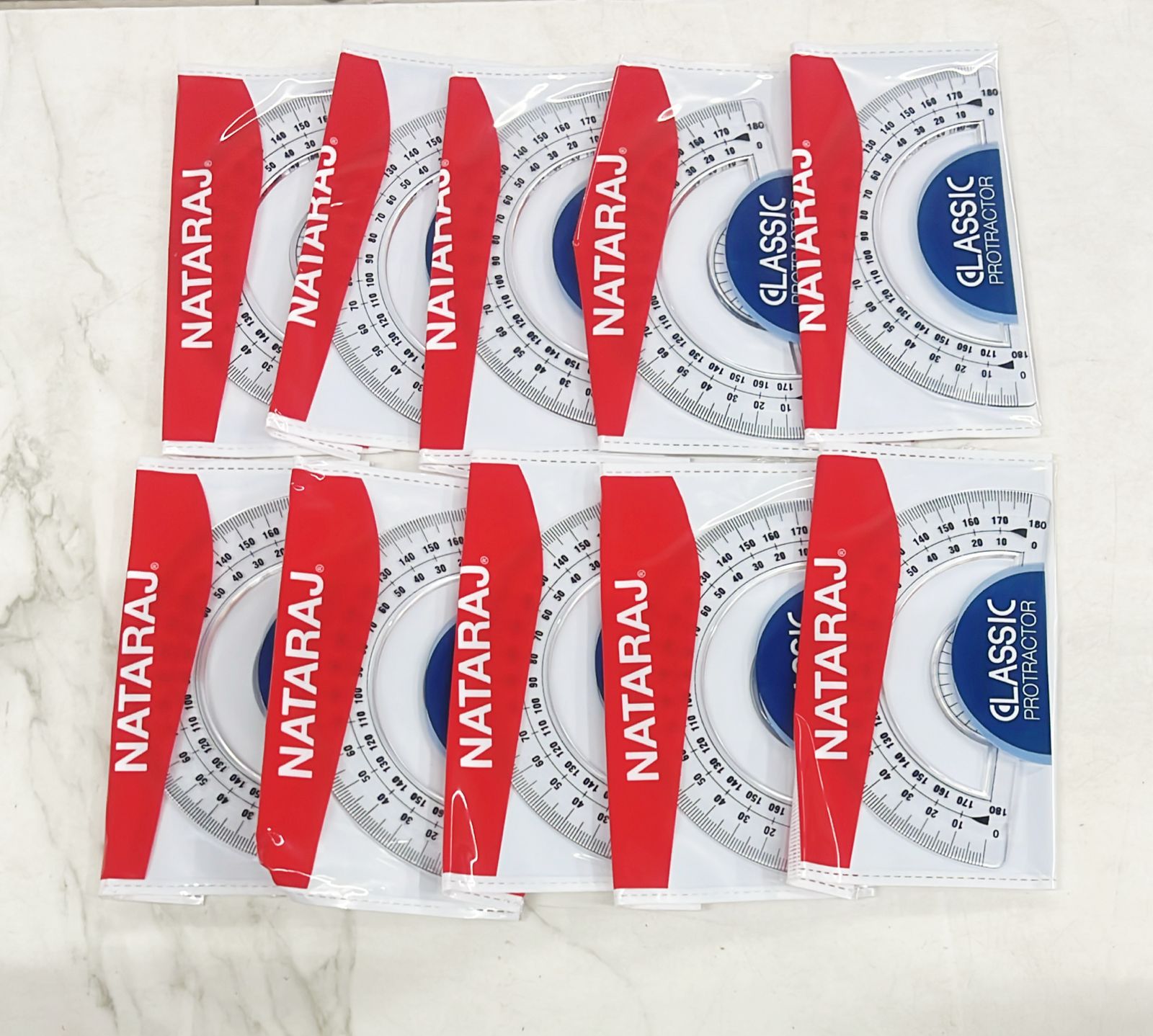 Nataraj classic protractor 10piece -1pack