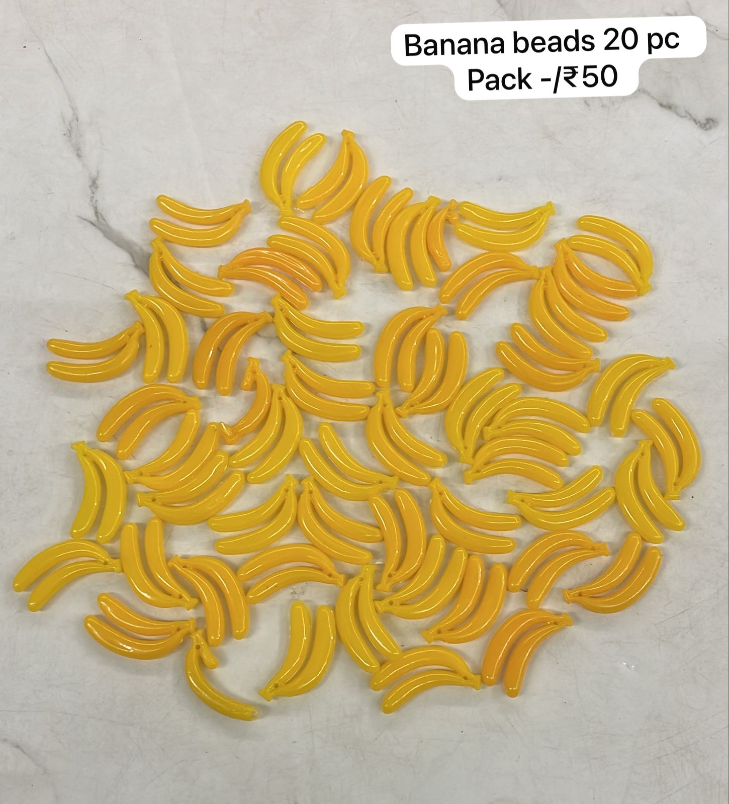 Plastic banana beads 20piece 1pack -CBA20
