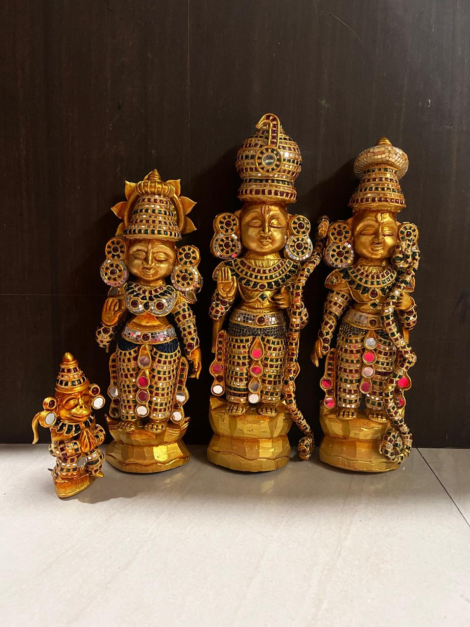 MARAPATCHI DECORATED RAMAR PATTABISHEKAM ANTIQUE KUNDAN STONE