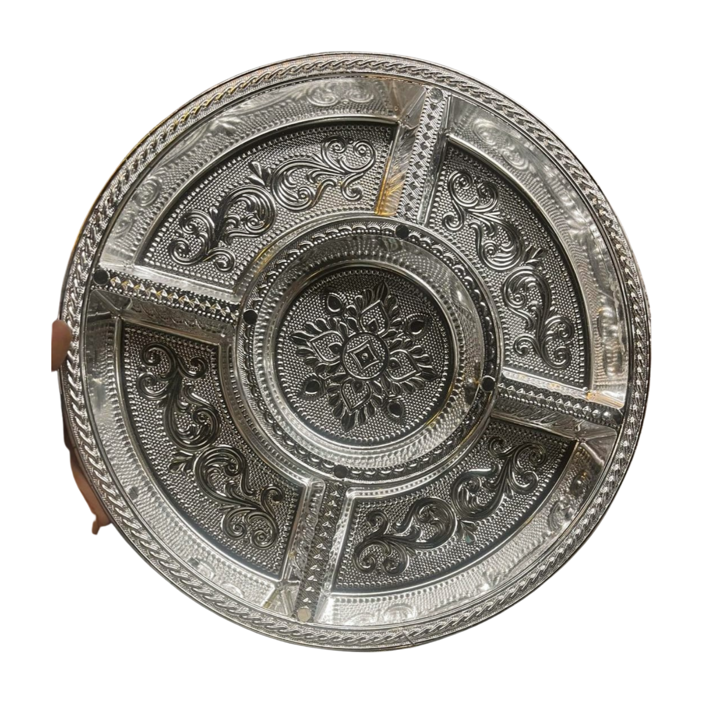 Dry fruit round 5 partition plate-10 PLATES DCPS