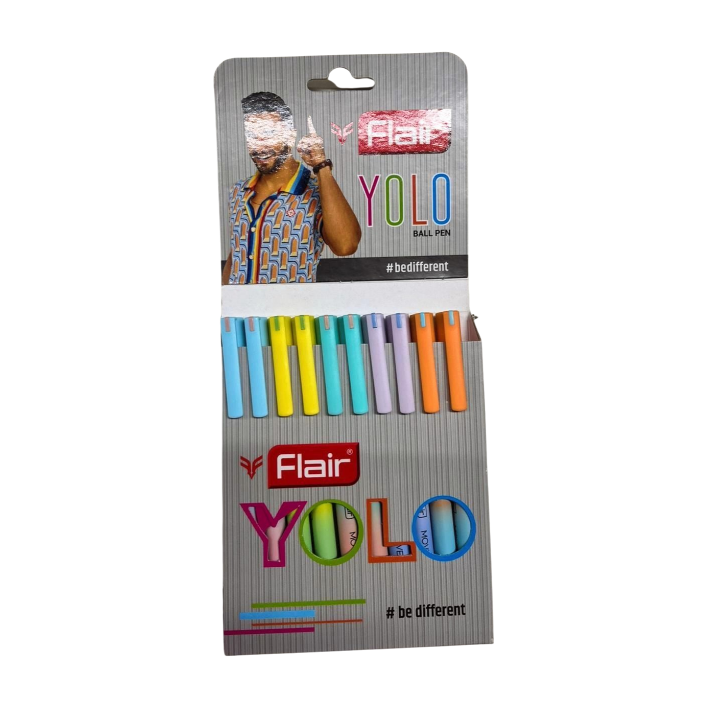 Flair yolo ball pen blue 10 piece in a pack
