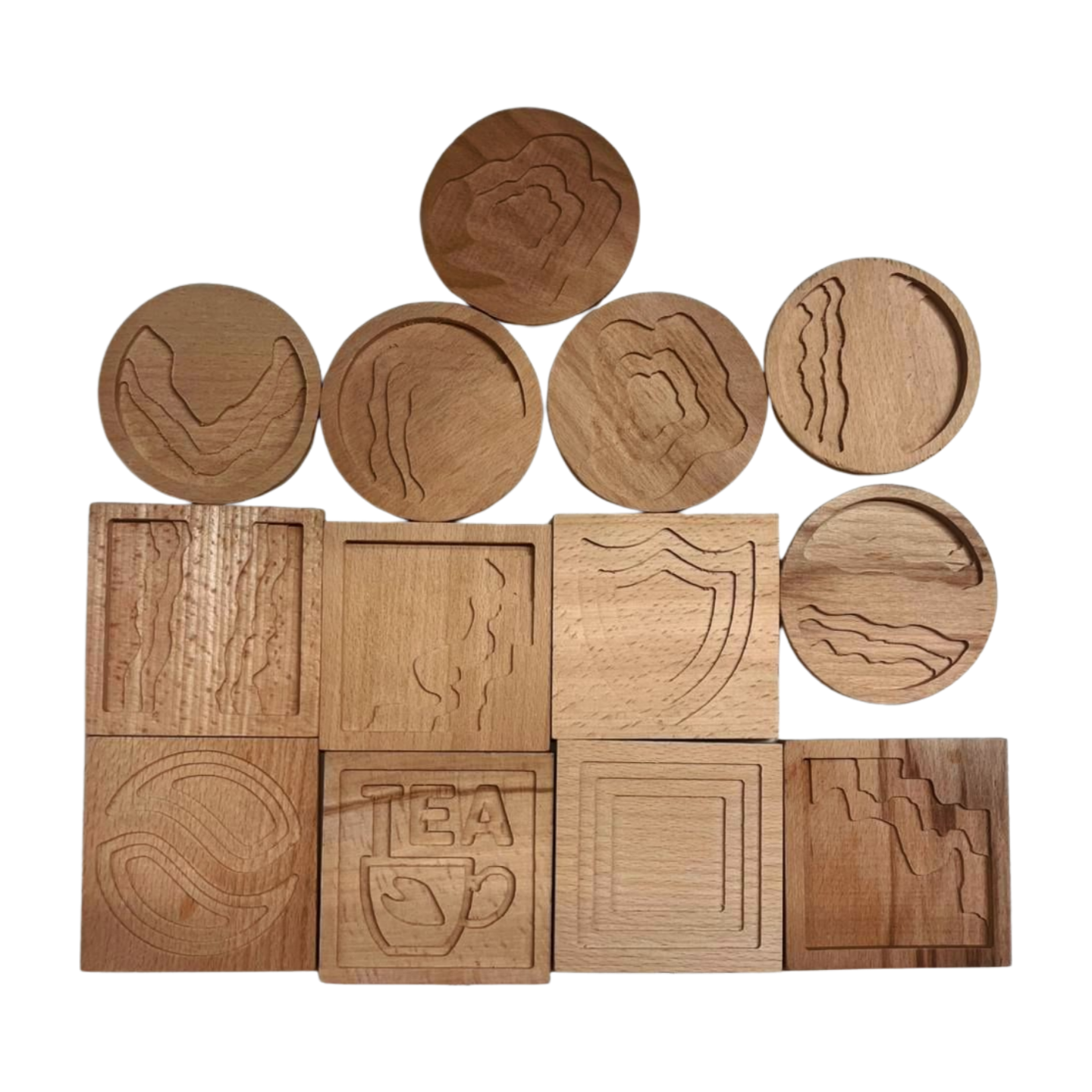 3d Wooden tea coaster-3DWTC (Assorted 2 piece )