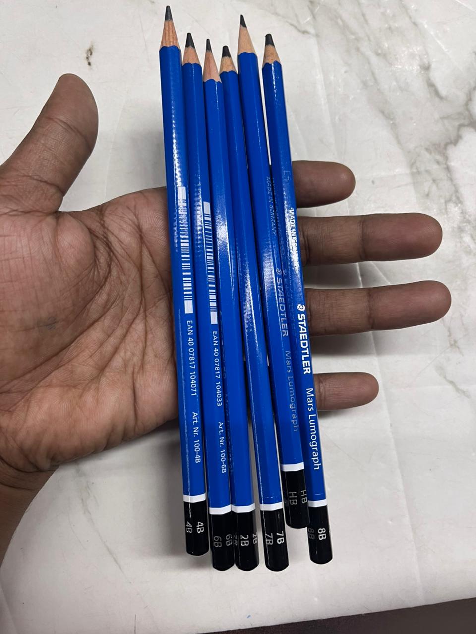 6 Assorted Staedtler Mars Mumograph drawings pencil set blue -8710