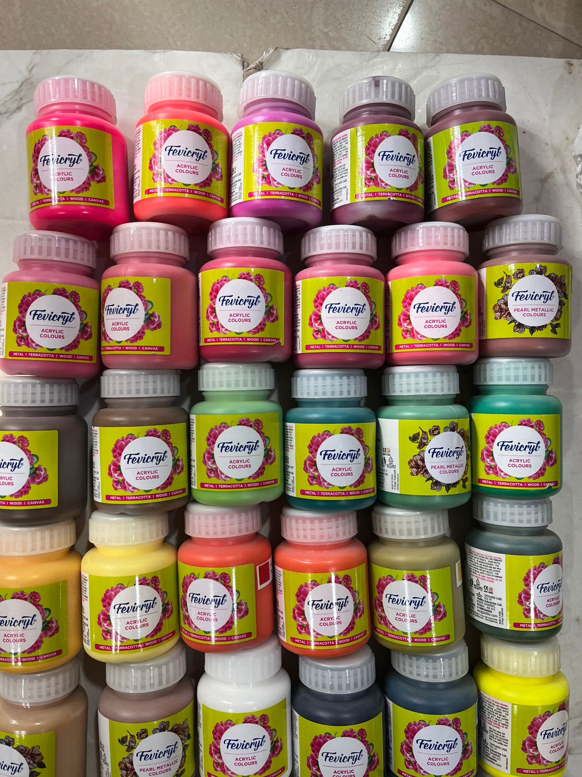 100ml Fevicryl 40 shade acrylic colour set