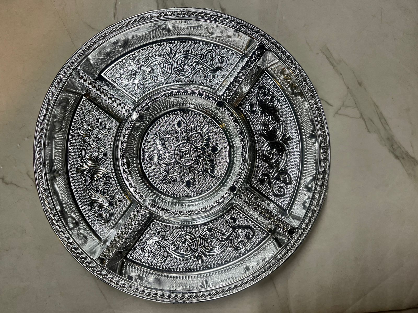 Dry fruit round 5 partition plate-10 PLATES DCPS