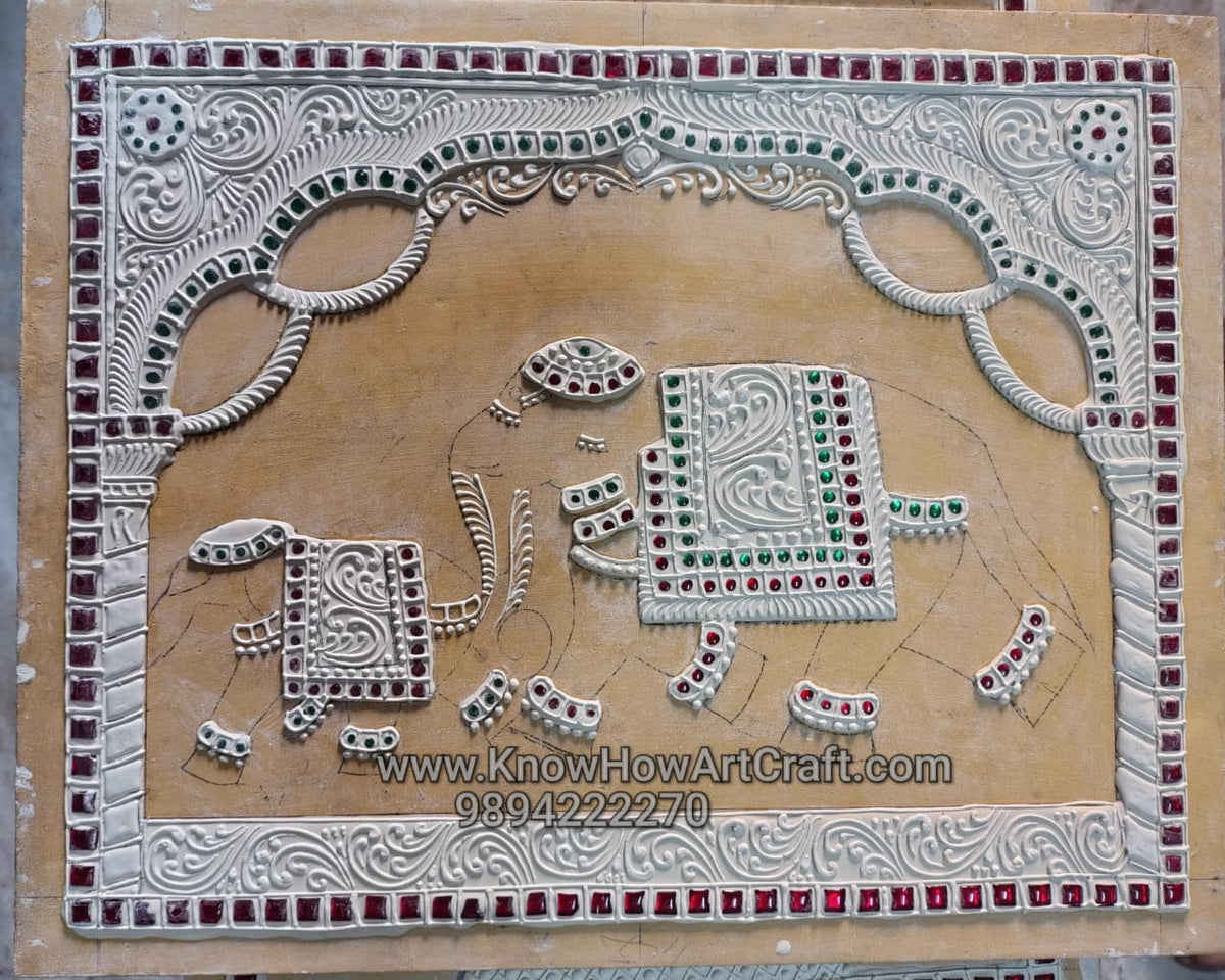 Elephant family faces left muck Board (10 days delivery time ...