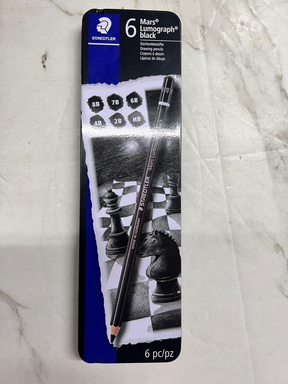 6 Assorted Staedtler Mars Mumograph drawings pencil set black -5568