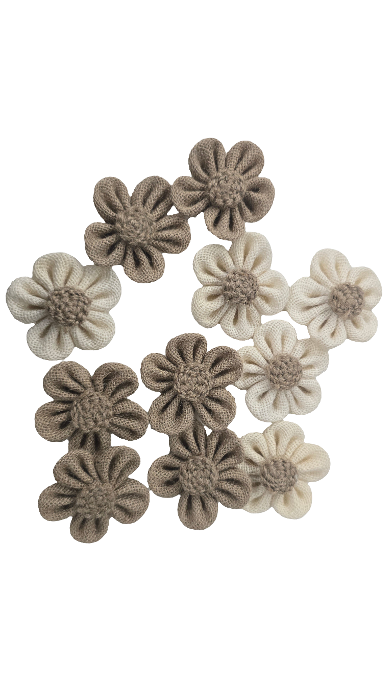 Jute flower natural color -10piece