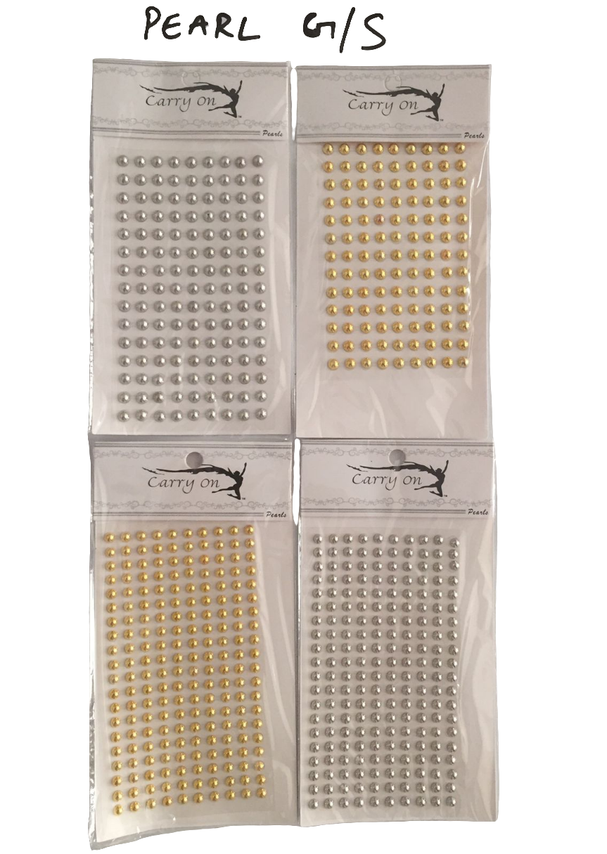 Gold silver half pearl stickers - 1 pack