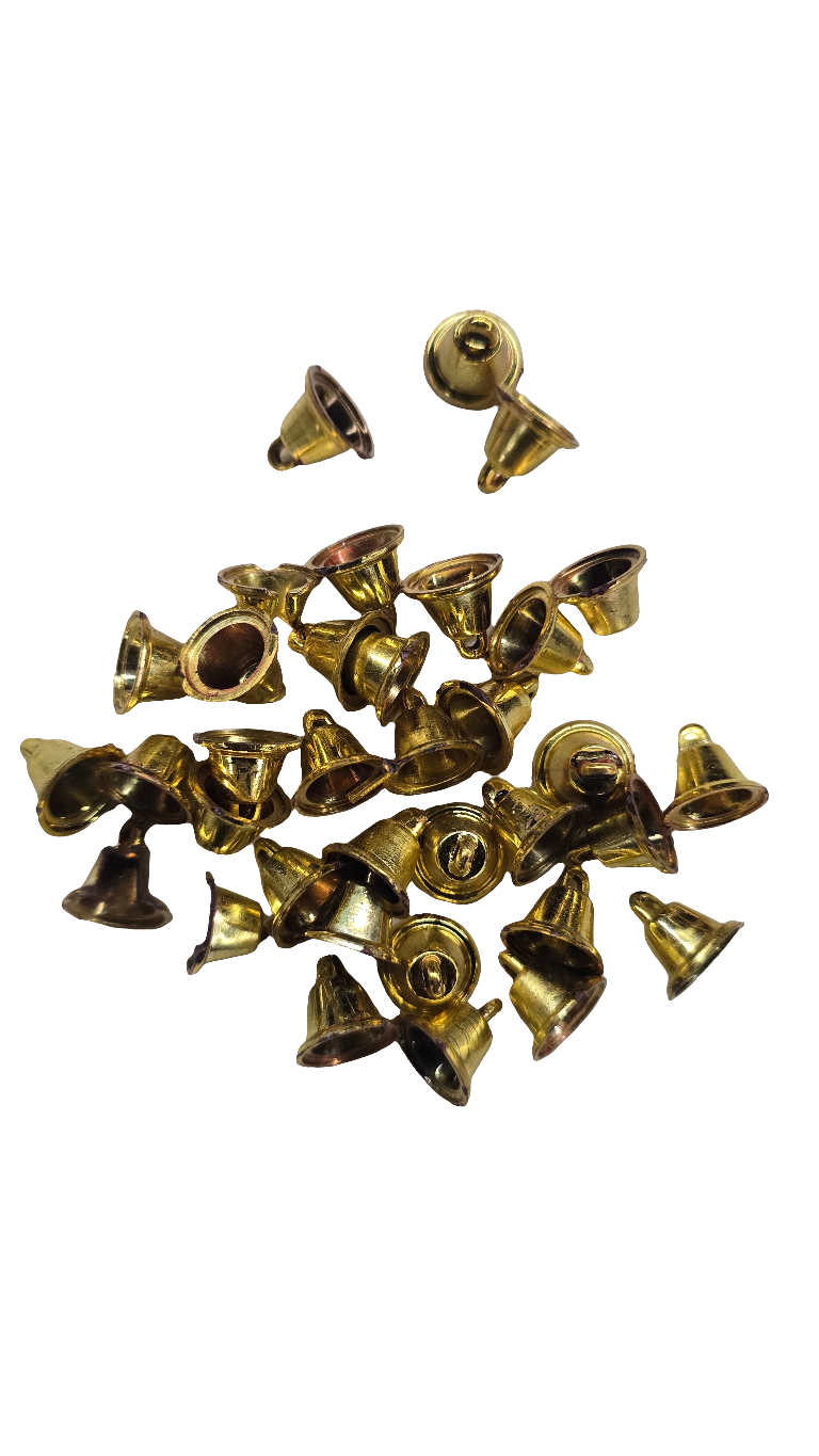 Plastic golden bells small size 50g pack- sbel