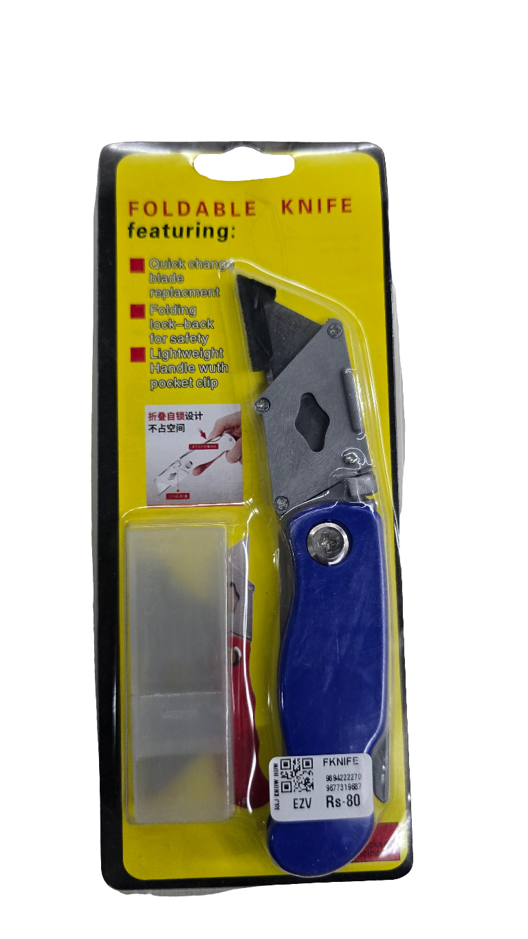 Folding knife with 3 extra blade-fkknife