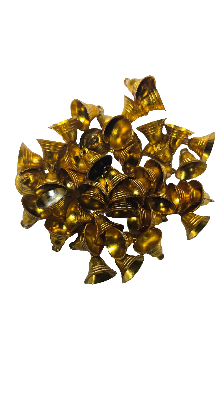 Plastic golden bells medium size 50g pack- sbel