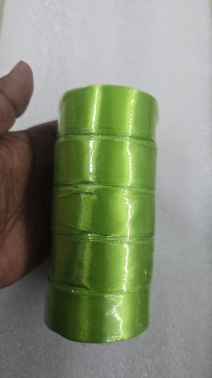 Satin ribbon-parrot green 1 inch