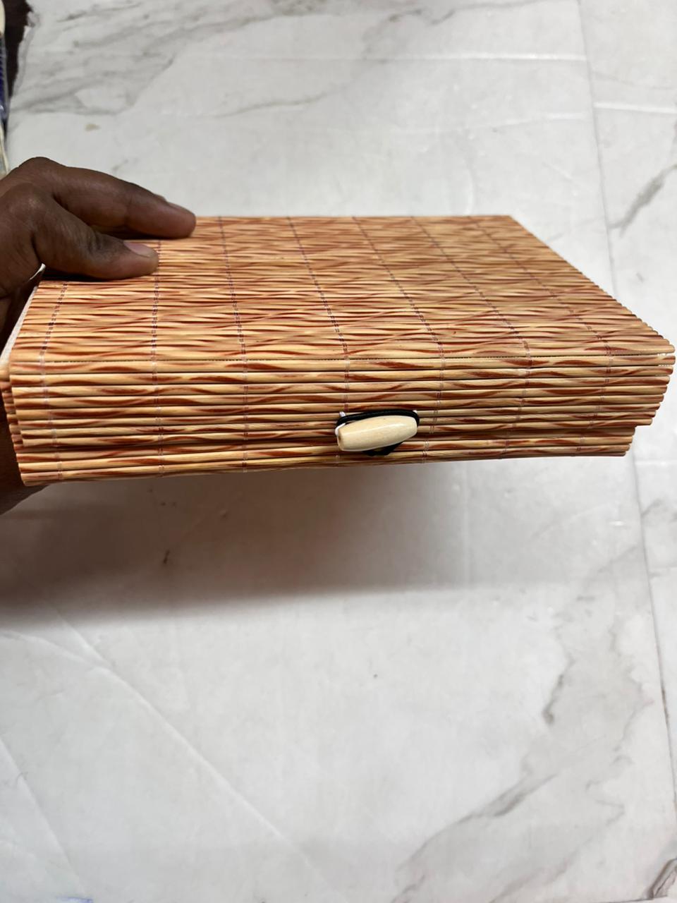 Bamboo jewellery box rectangle 17.5x12.3 cm-BXRB