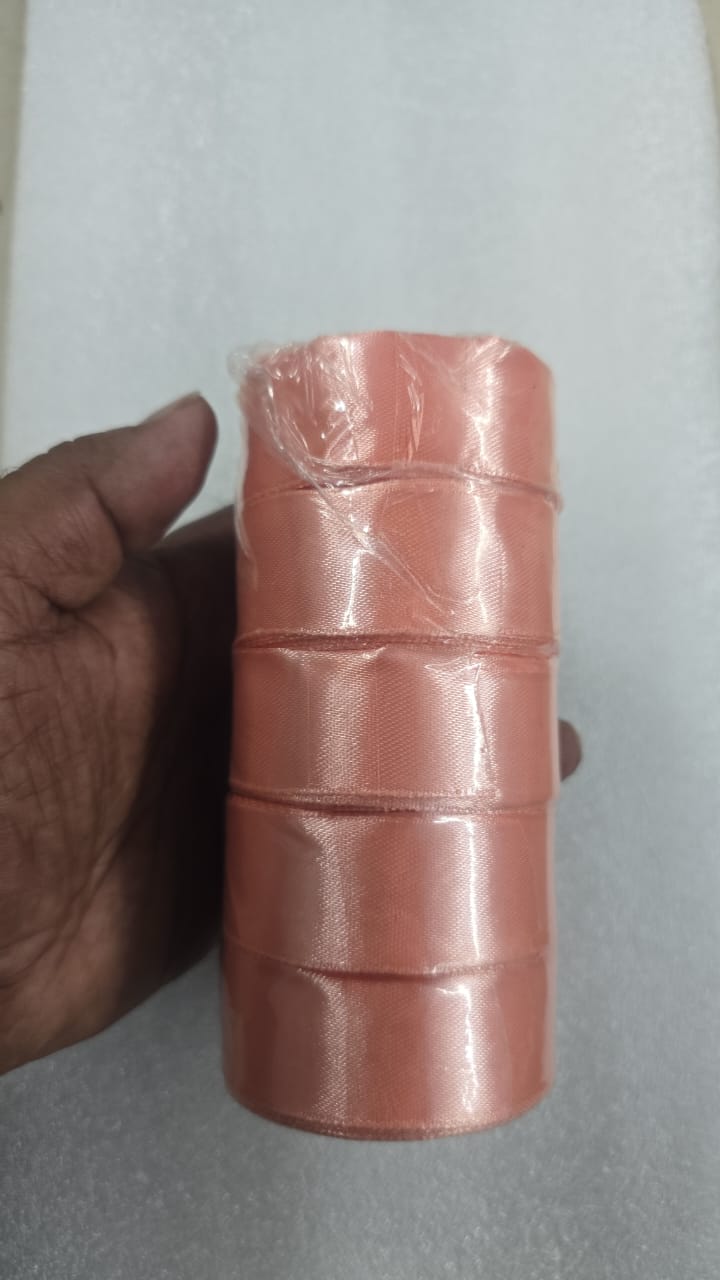Satin ribbon-peach 1 inch