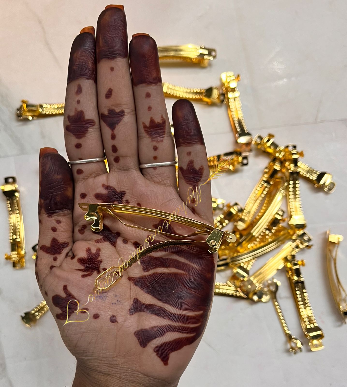 French barrette gold  hair clips  -choose size