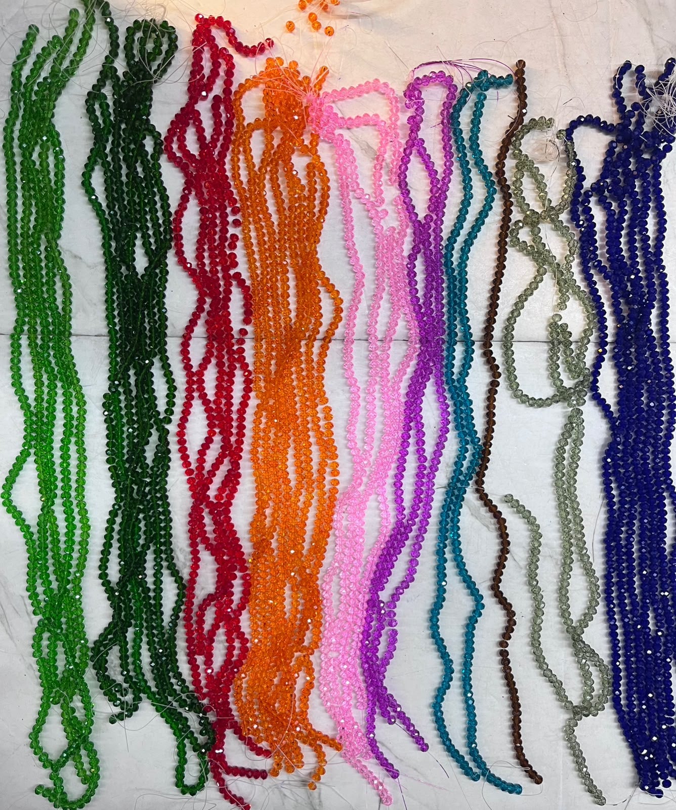 6mm glass crystal Assorted color 6 lines – KnowHowArtCraft