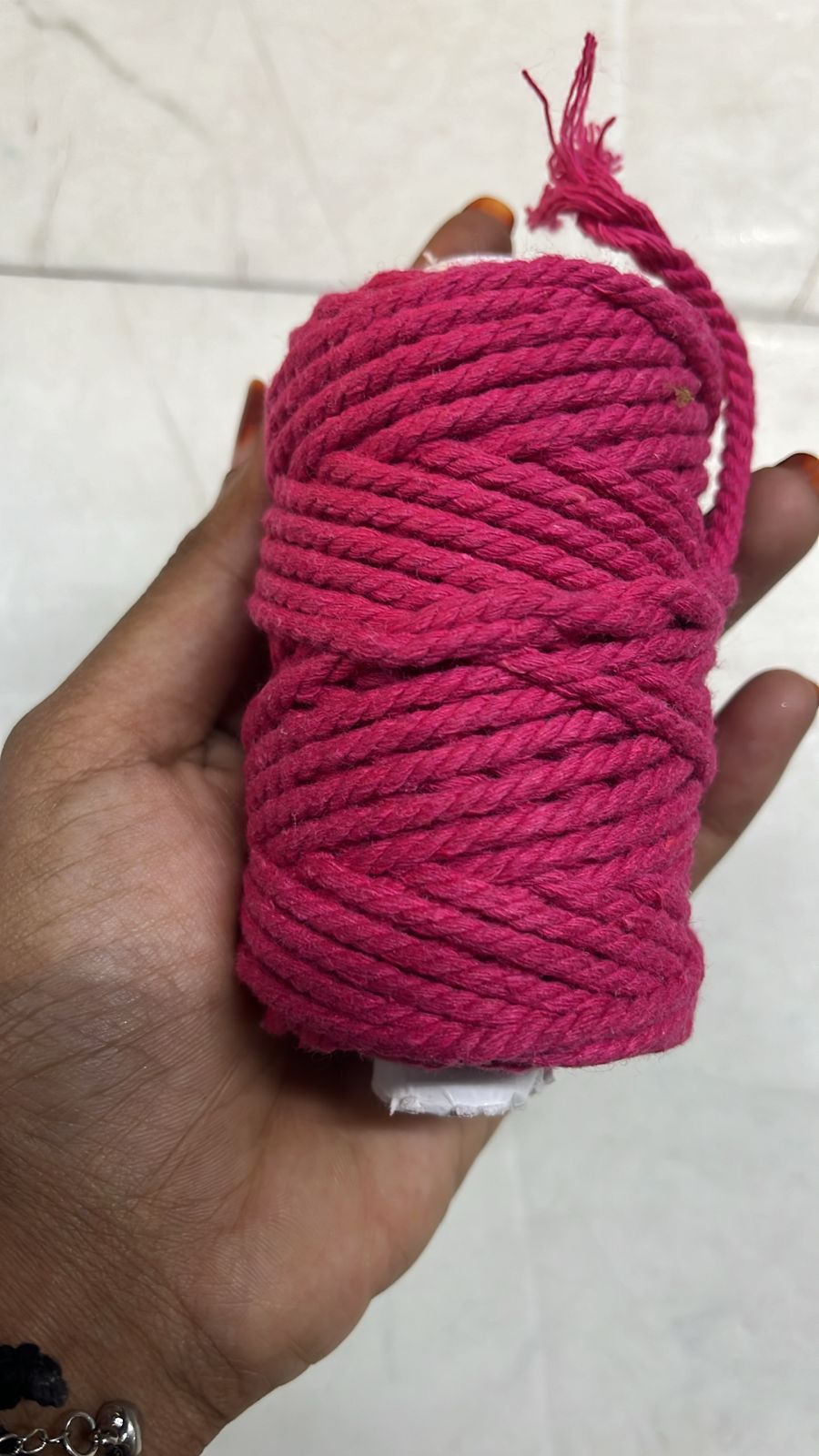 4mm cotton crochet thread DARK PINK